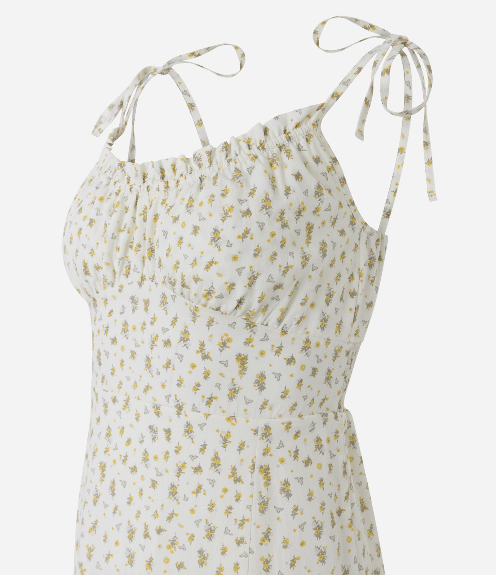 Vestido Midi em Viscose com Estampa Floral Liberty e Alças com Amarração Off White 6