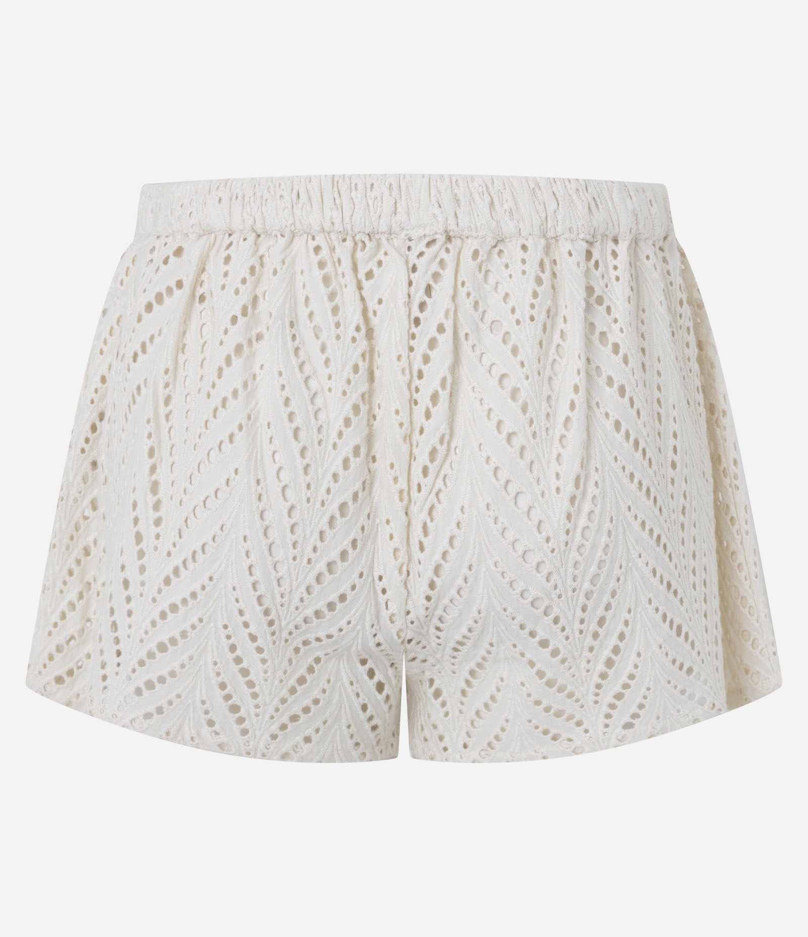 Saída de Praia Short em Laise com Trama Vazada Branco 3