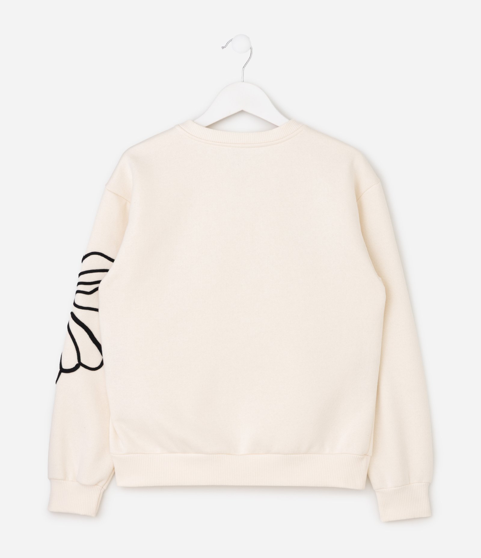 Casaco Infantil com Bordado de Flor em Corda – Tam 5 a 16 Anos Off White 3