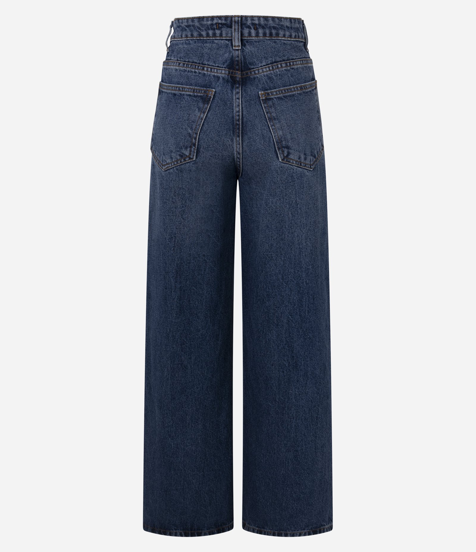 Calça Wide Leg em Jeans com Cintura Alta e Bolsos Azul 8