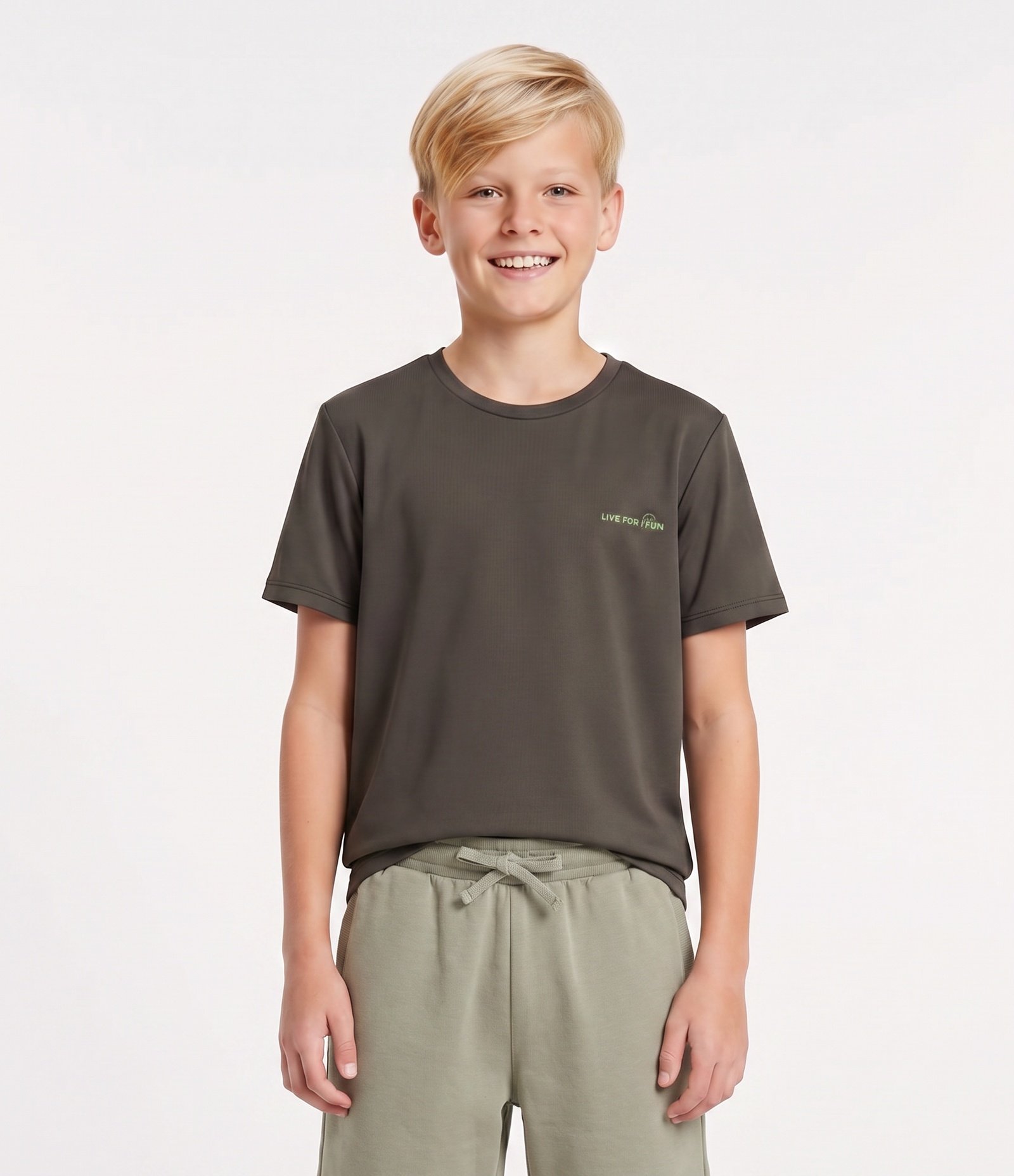 Camiseta Infantil Dry em Poliamida - Tam 5 a 14 Anos Verde 1