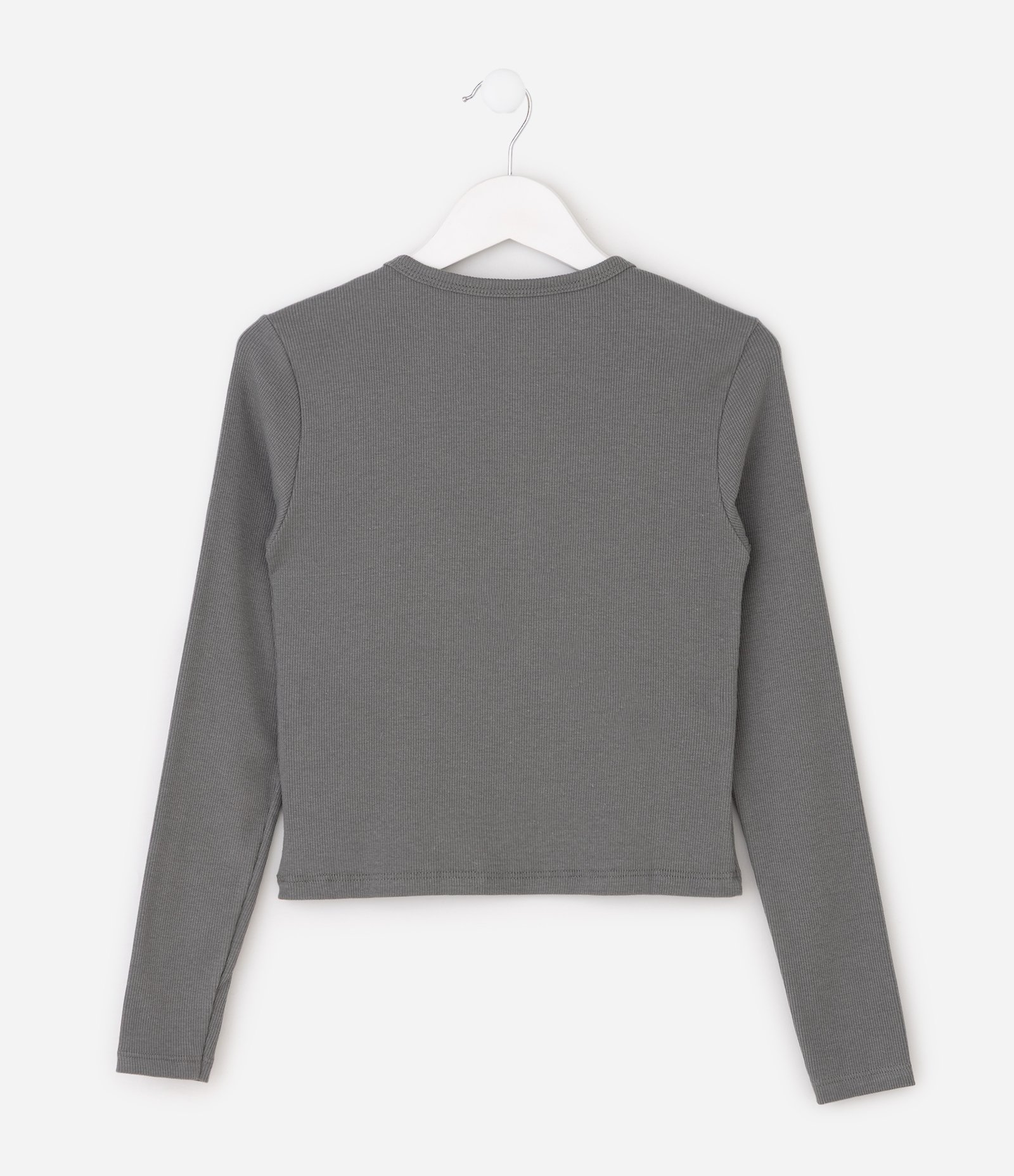 Blusa Infantil Slim com Lettering Huntrix e Aplicação de Strass – Tam 5 a 16 Anos Cinza Mescla 2