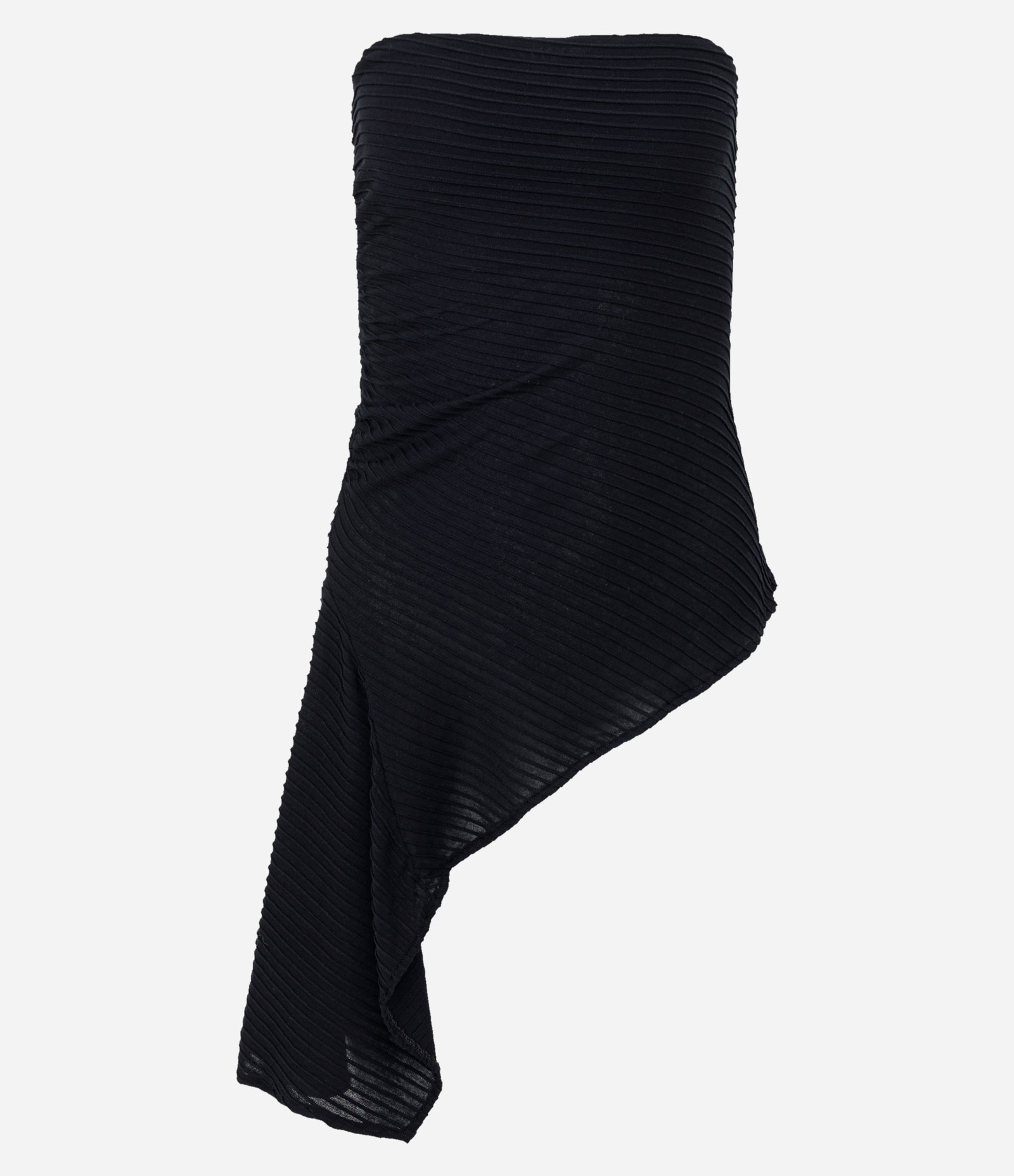 Blusa Tomara que Caia com Barra Assimétrica e Textura Canelada Preto 5