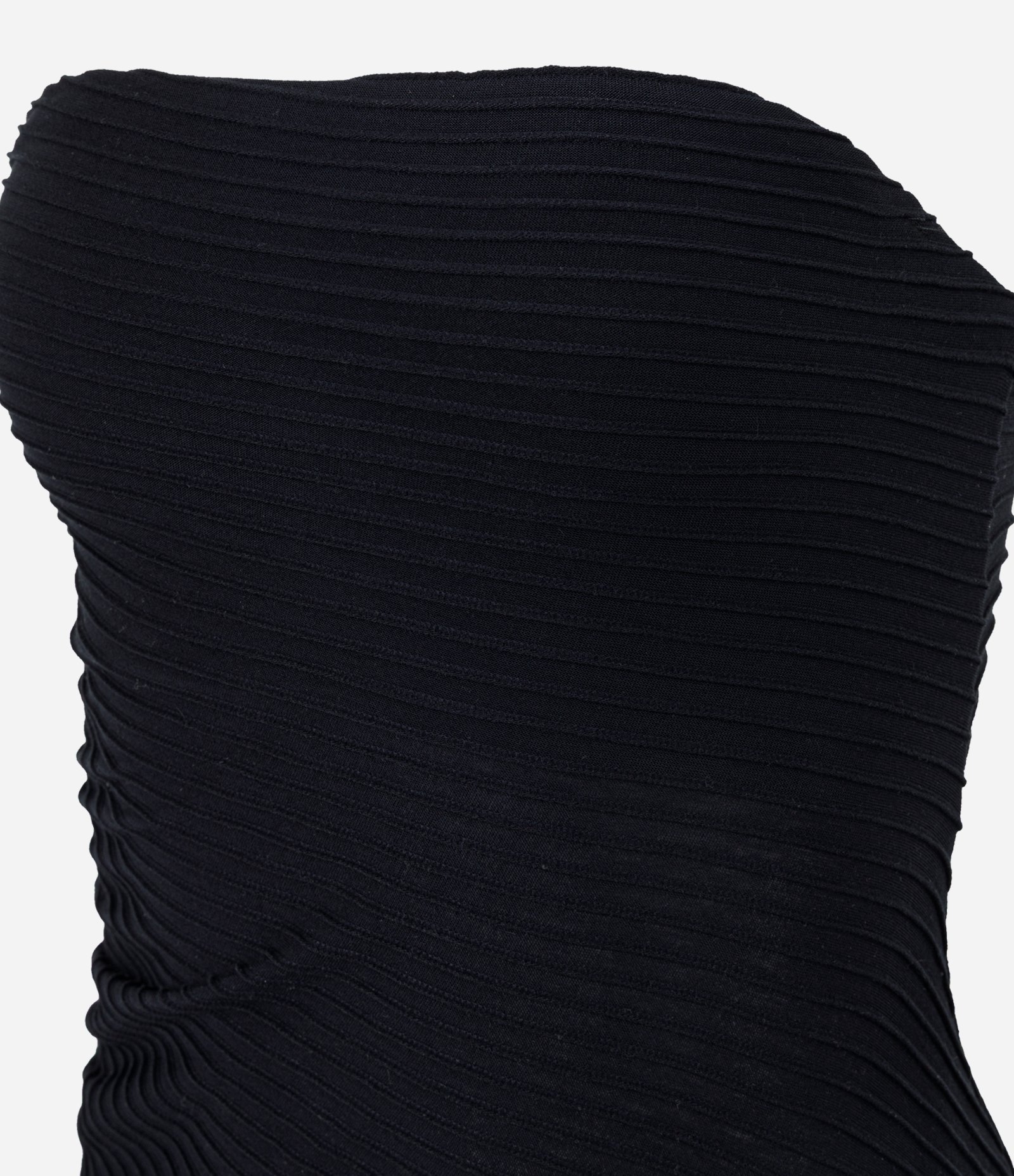 Blusa Tomara que Caia com Barra Assimétrica e Textura Canelada Preto 6