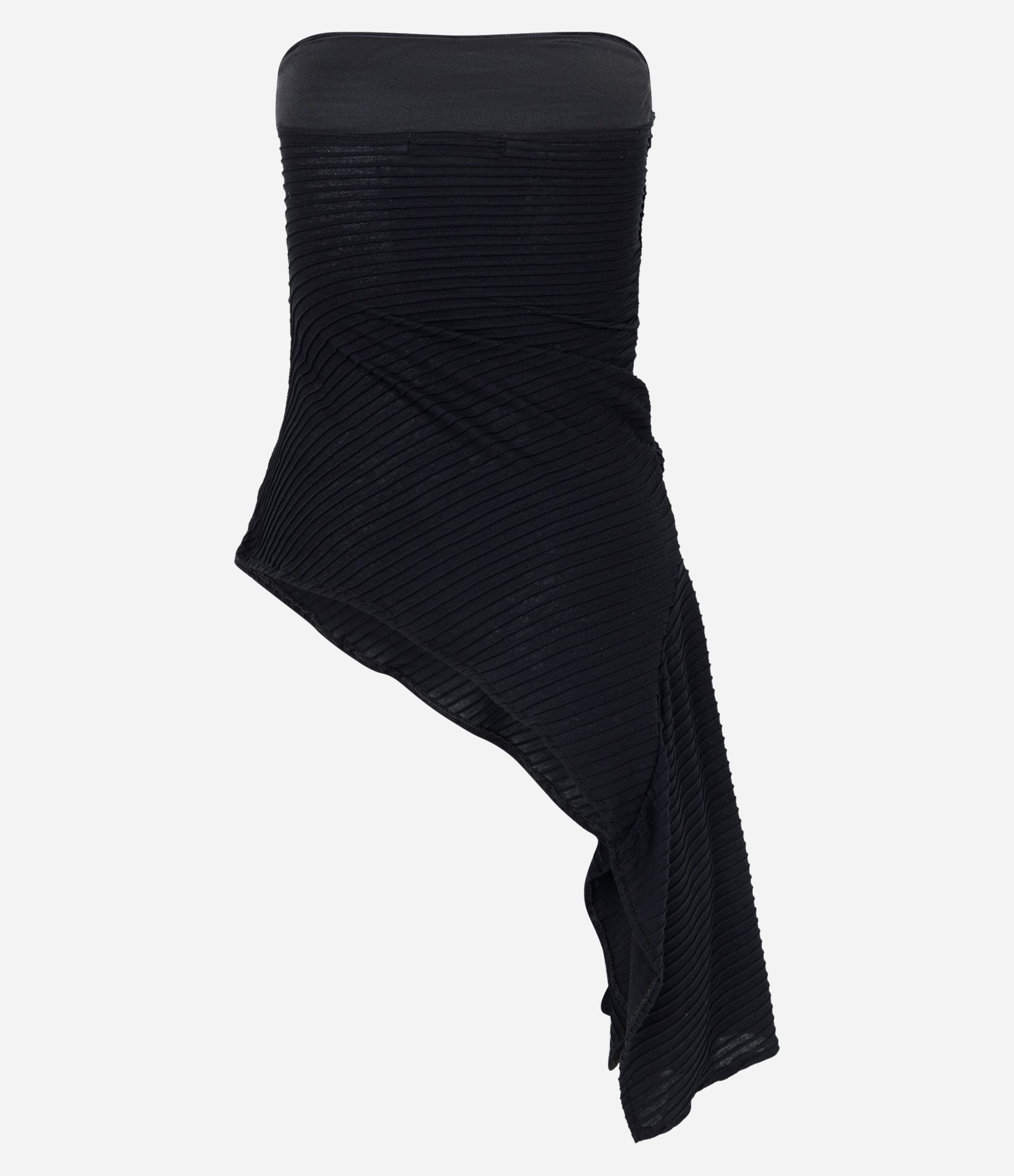 Blusa Tomara que Caia com Barra Assimétrica e Textura Canelada Preto 7