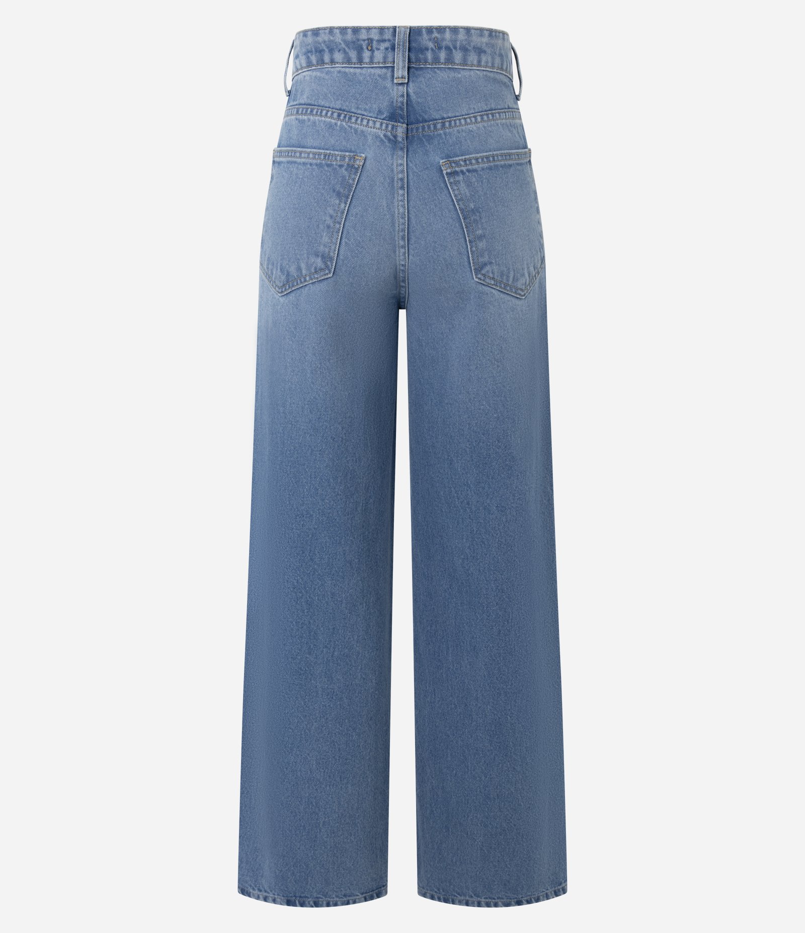 Calça Wide Leg em Jeans com Cintura Alta e Bolsos Azul Claro 7