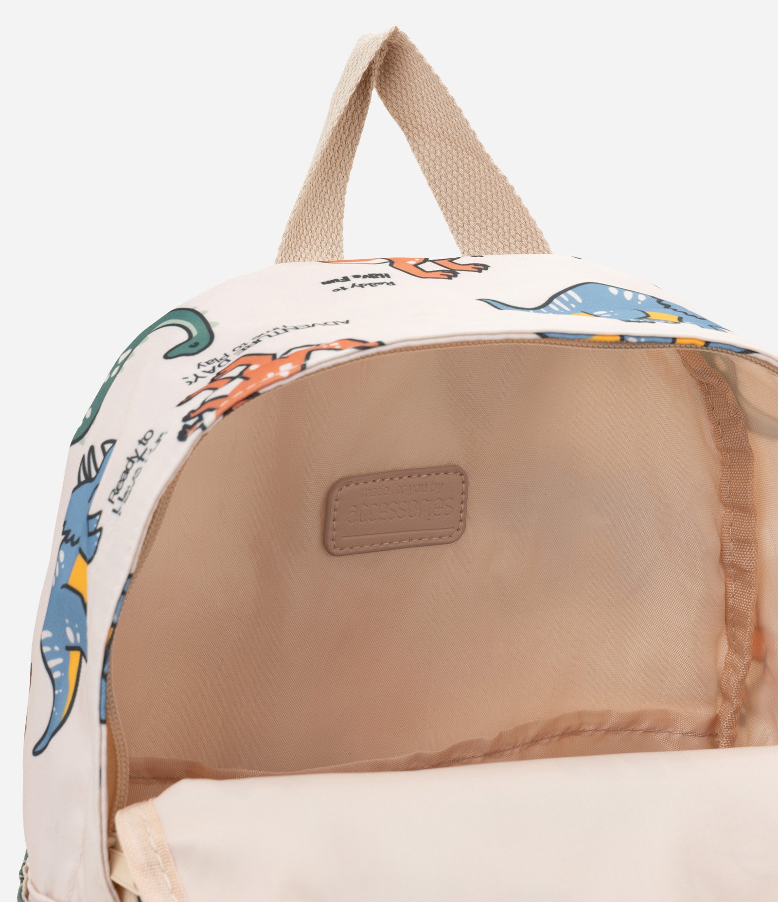 Mochila Infantil Accessories Estampa Dinossauros -Tam Único Off White 4