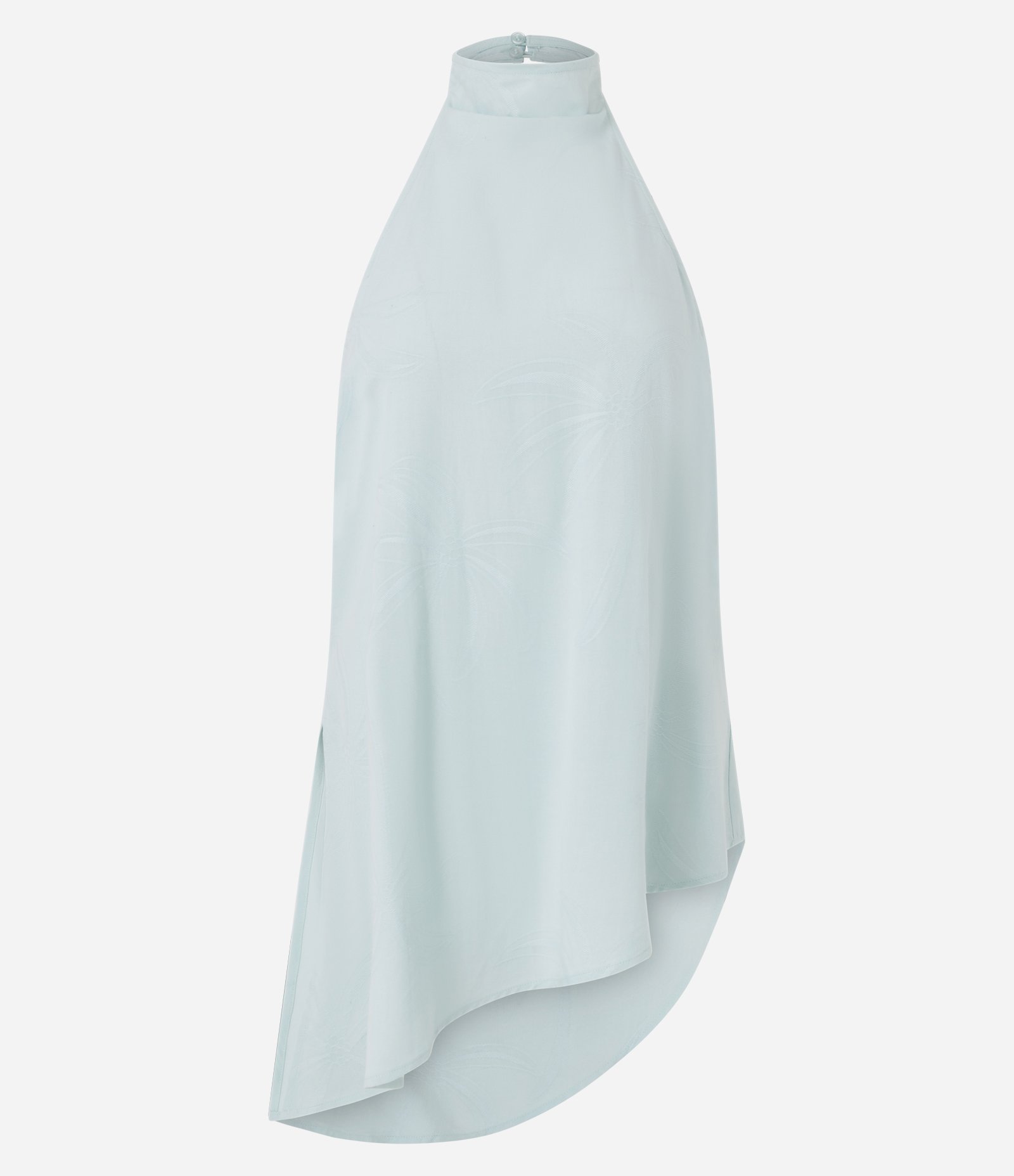 Blusa em Jacquard com Decote Degagê e Barra Assimétrica Azul 5
