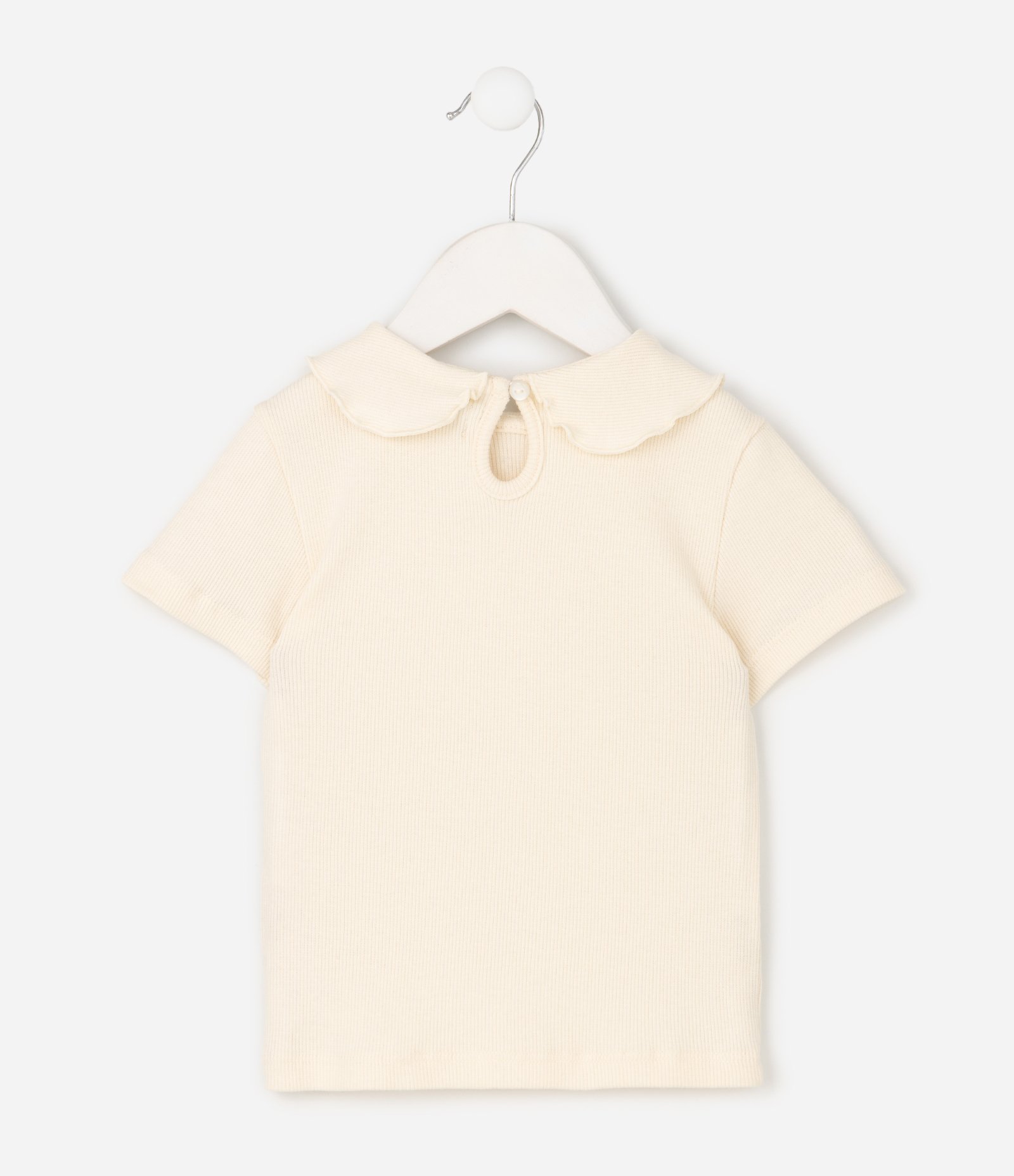 Blusa Comfort Infantil com Gola Boneca e Laço – Tam 1 a 6 Anos Off White 4