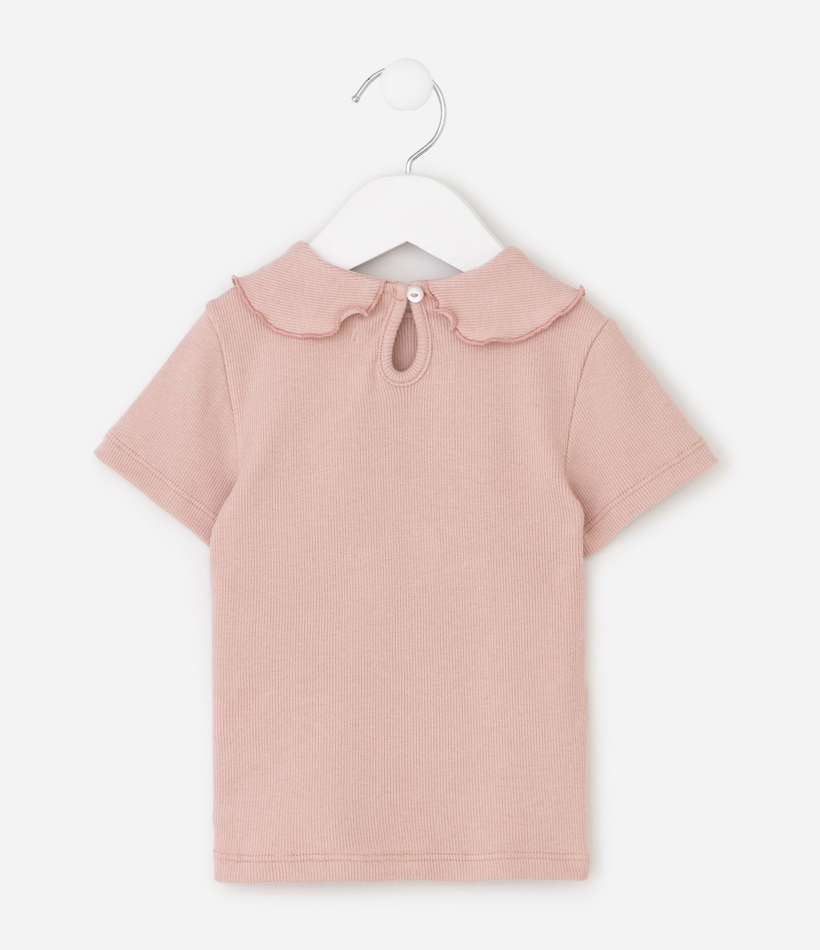 Blusa Comfort Infantil com Gola Boneca e Laço – Tam 1 a 6 Anos Rosa Antigo 3
