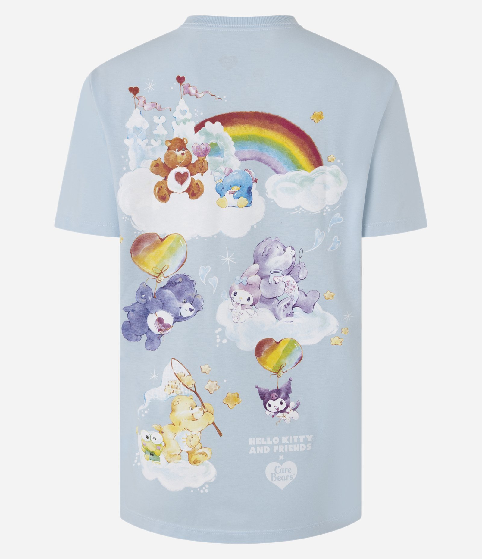 Camiseta Ursinhos Carinhosos Oversized Estampa Dupla Azul 2