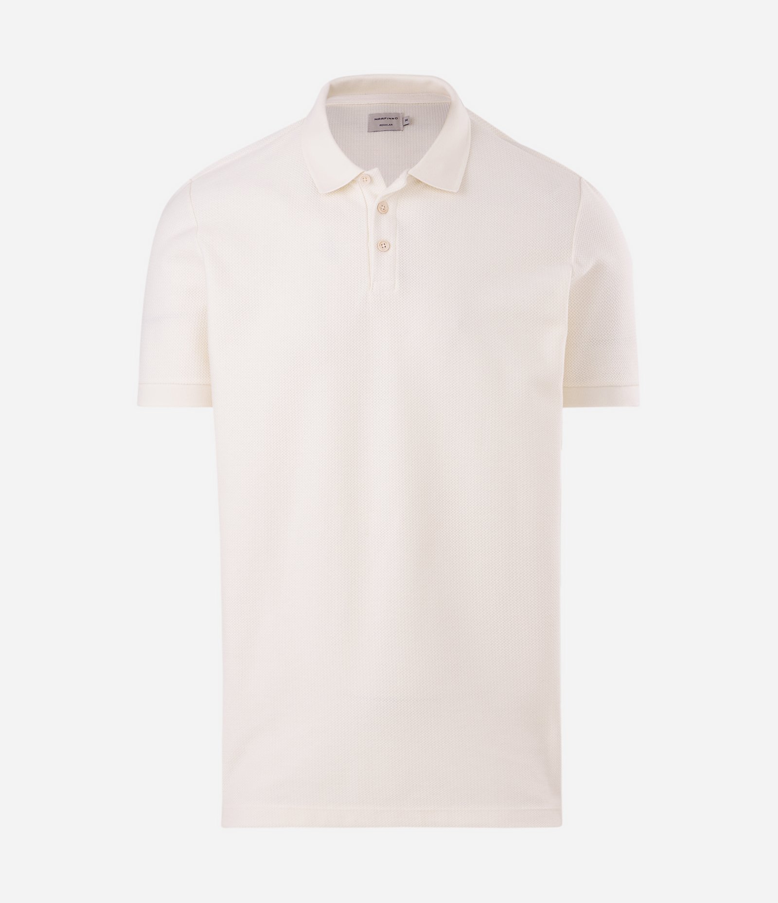 Polo Texturizada com Peitilho Off White 1