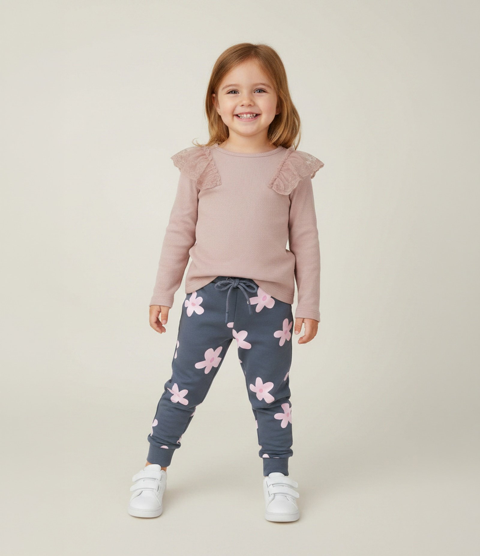 Blusa Slim Infantil com Paetê nos Ombros – Tam 1 a 6 Anos Rosa Antigo 1
