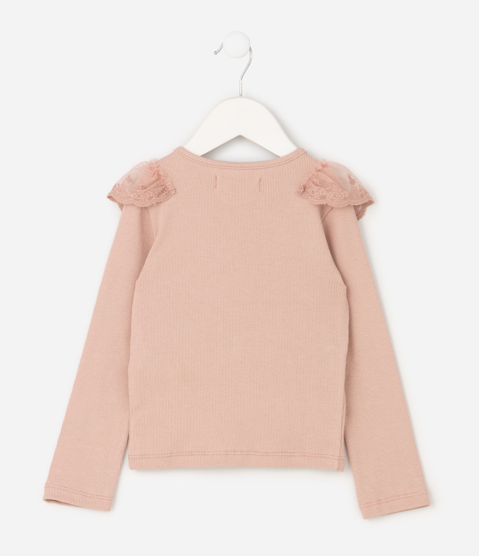 Blusa Slim Infantil com Paetê nos Ombros – Tam 1 a 6 Anos Rosa Antigo 3