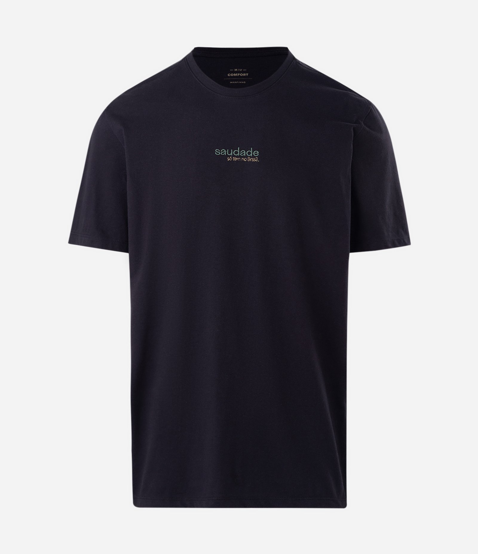 Camiseta Comfort em Algodão com Bordado Saudade Preto 4