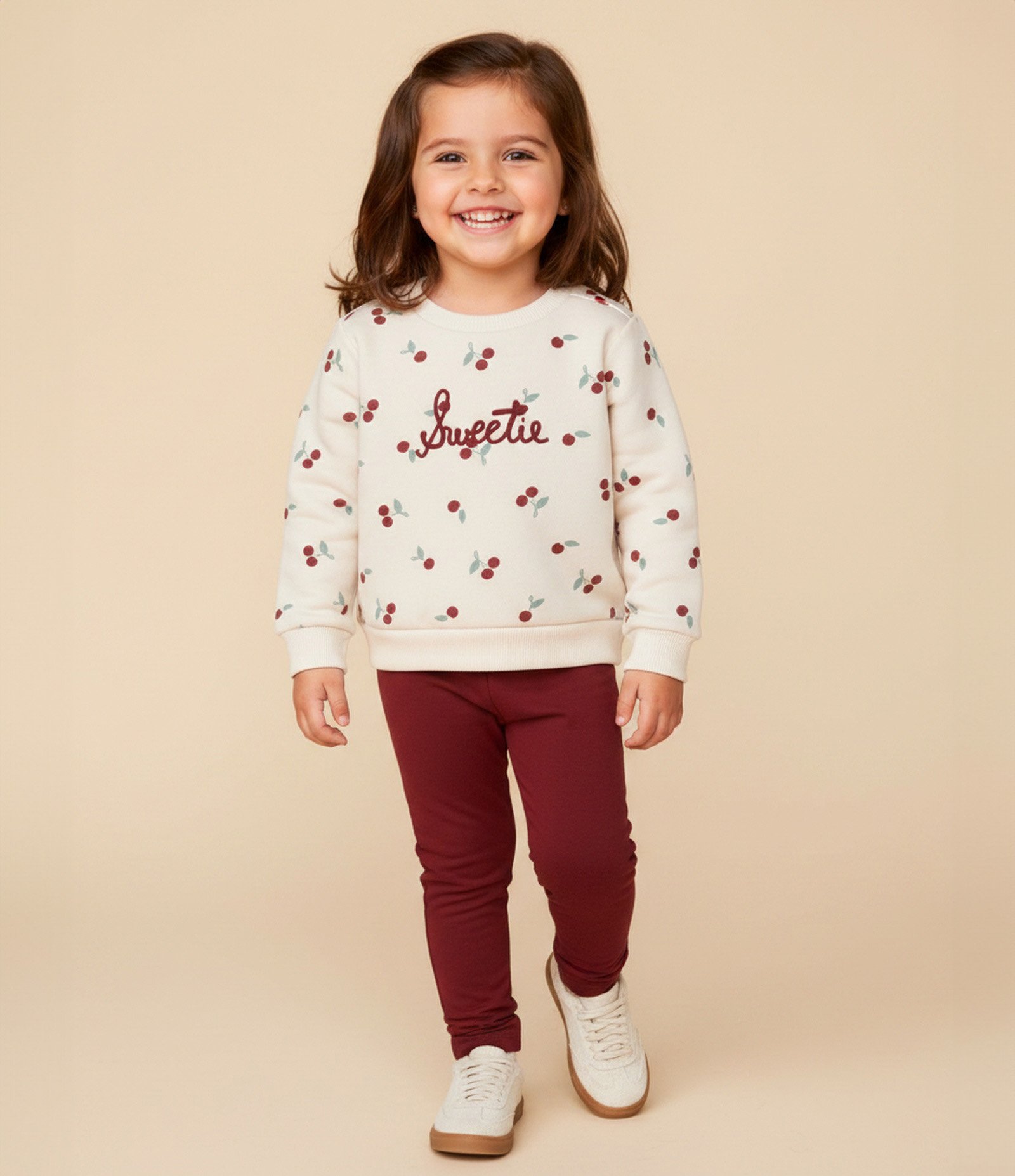 Conjunto Comfort Flare Infantil com Estampa Cereja – Tam 1 a 6 Anos Vermelho/Off White 1