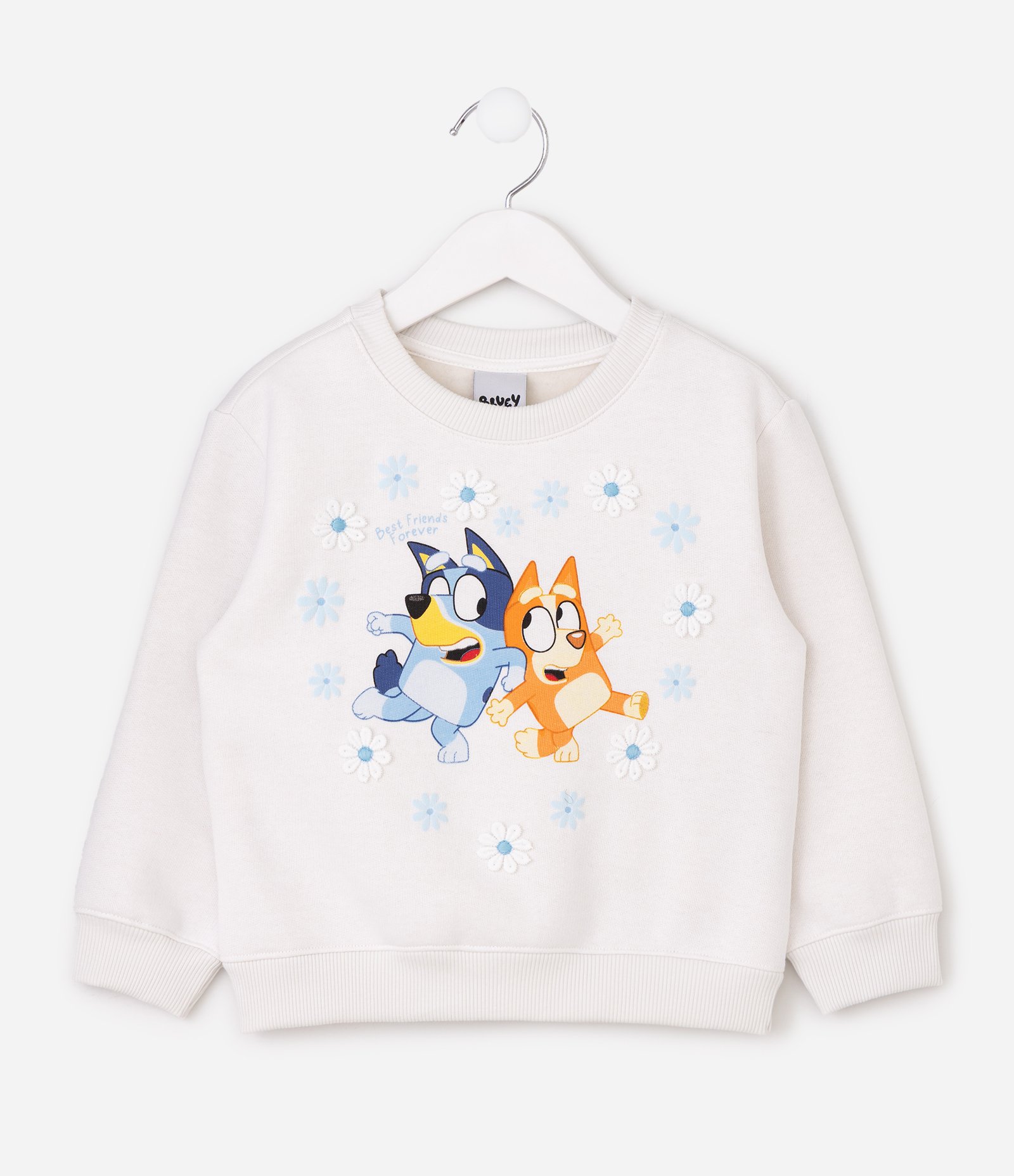 Moletom Infantil Bluey Floral - Tam 1 a 6 Anos Branco 2