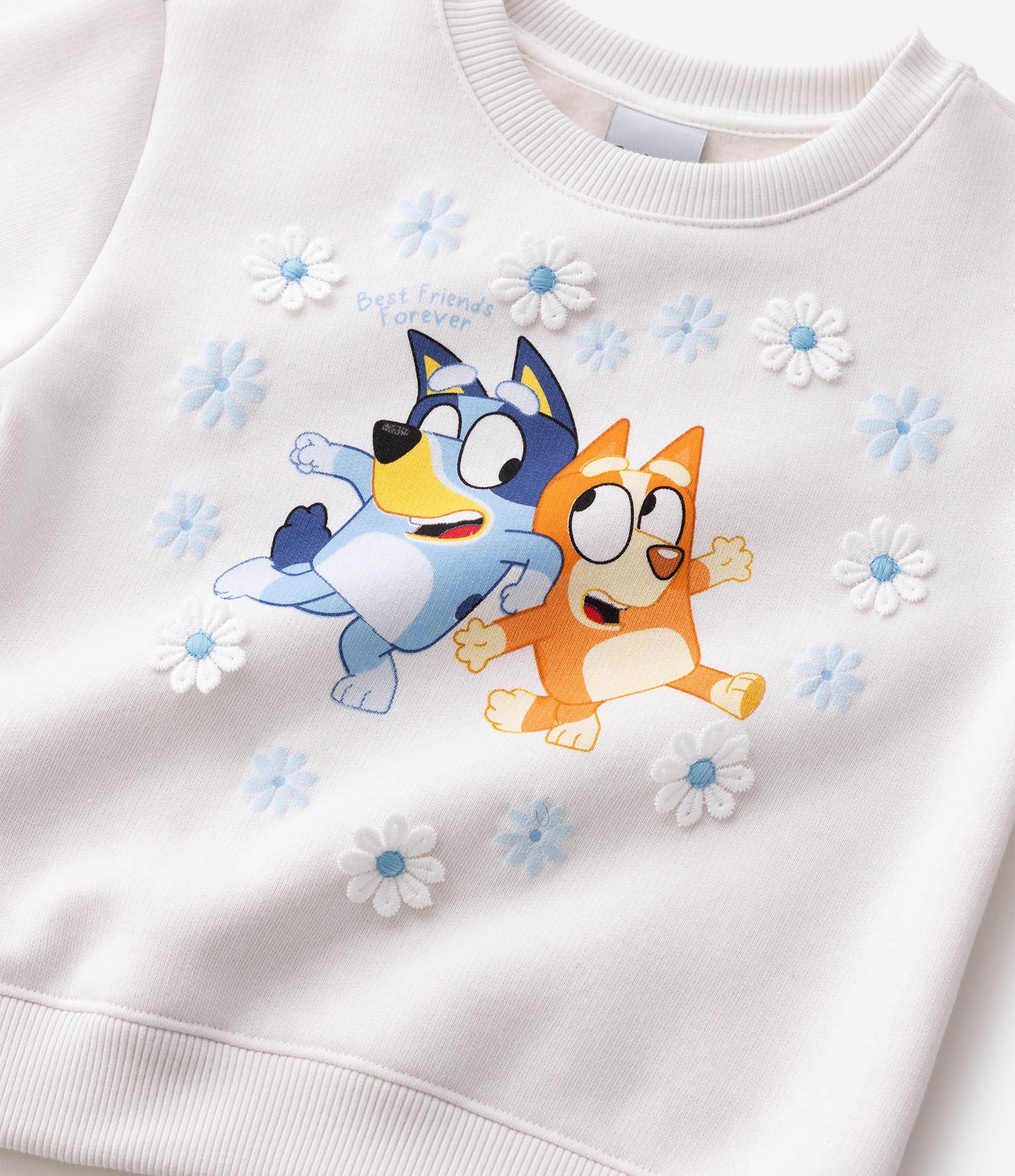 Moletom Infantil Bluey Floral - Tam 1 a 6 Anos Branco 5