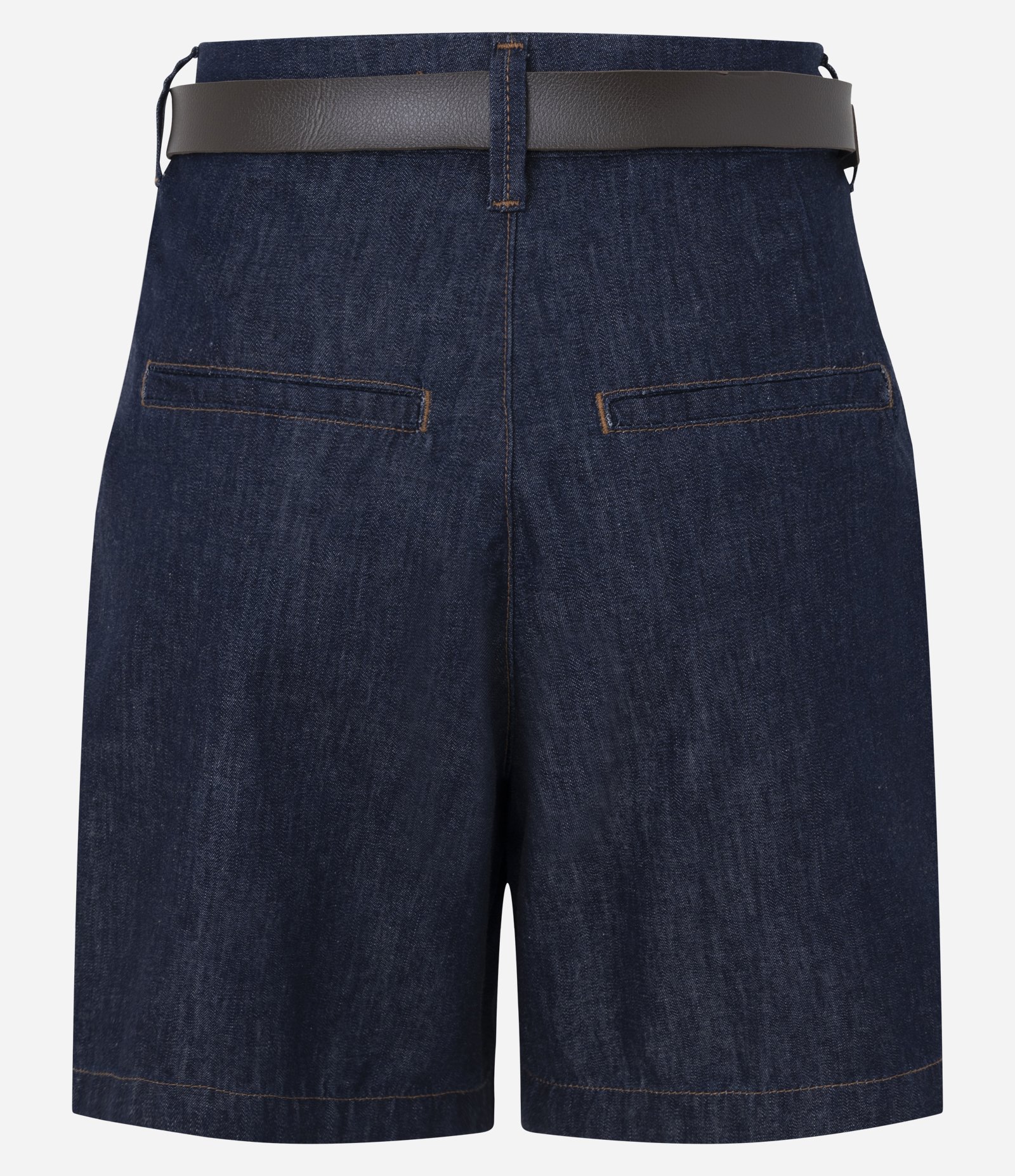 Short New Midi em Jeans Alfaiatado com Cinto Azul Escuro 6