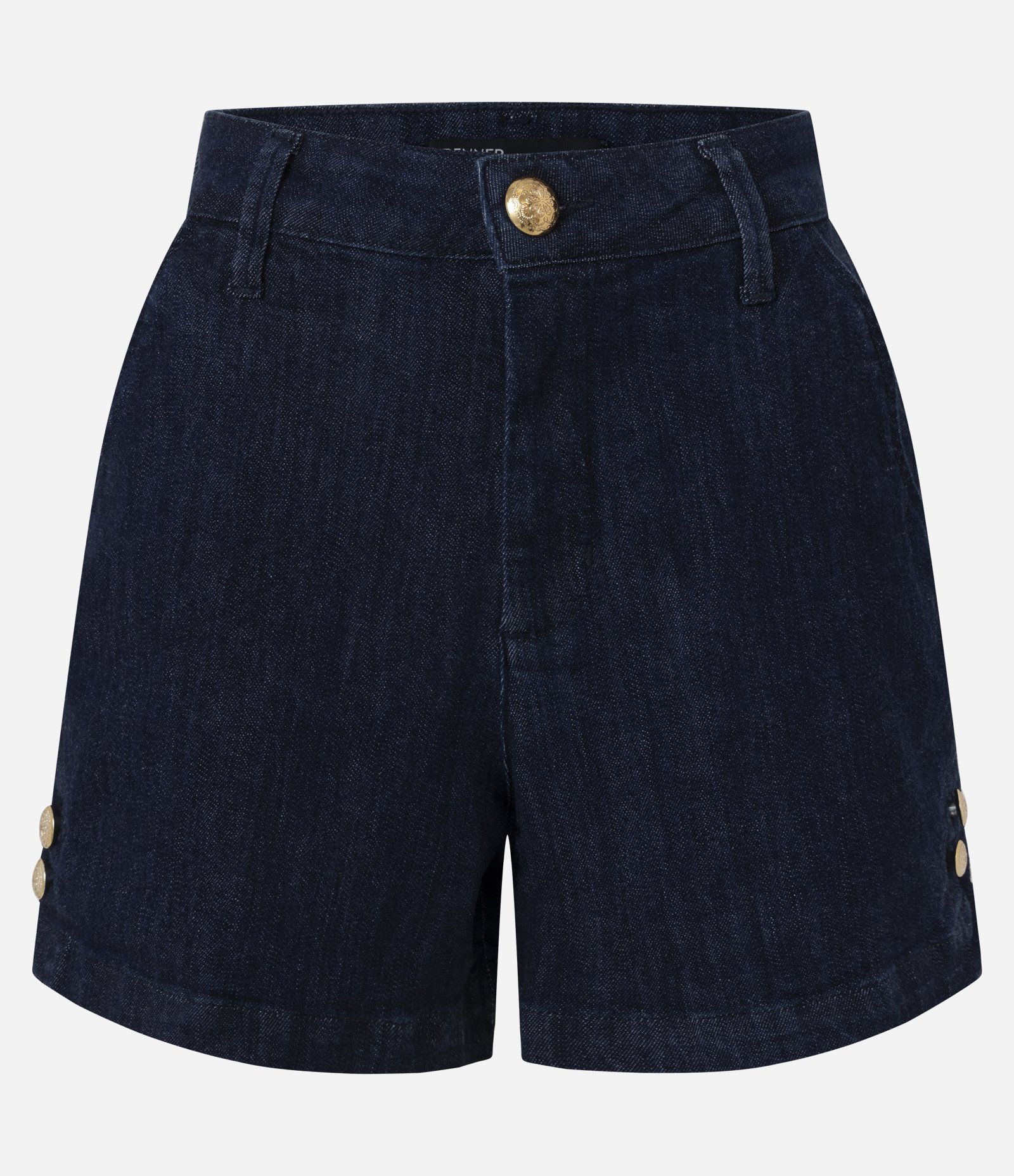 Short Evasê em Jeans com Botões Diferenciados Azul Escuro 5