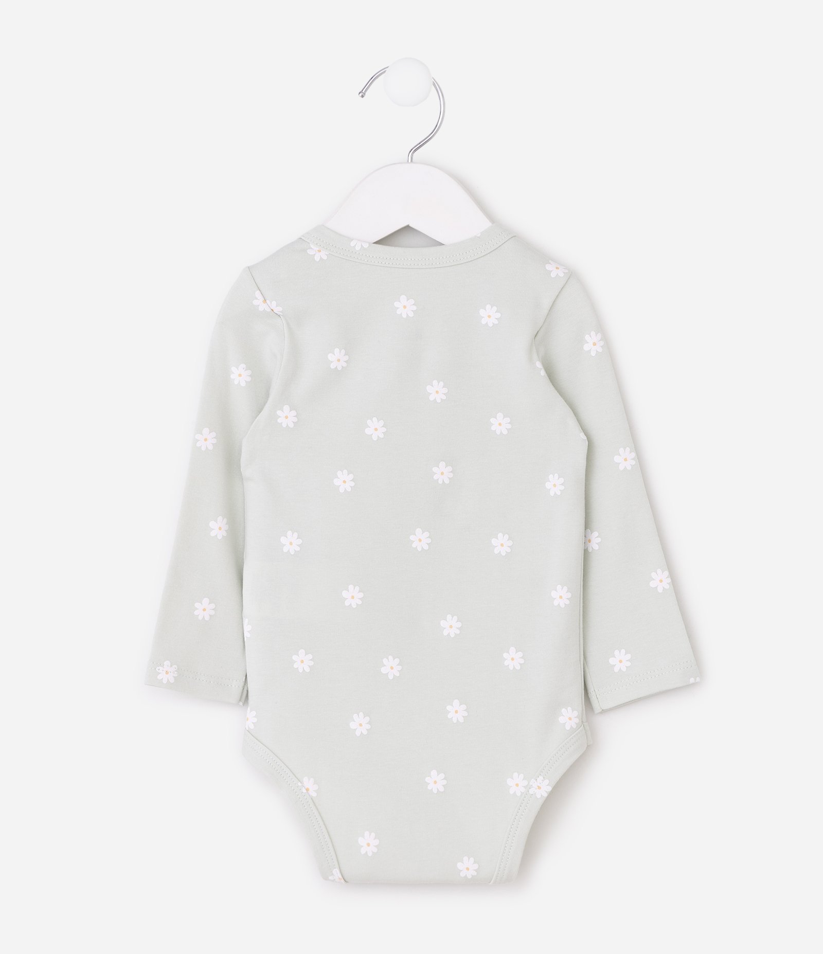 Body Bebê com Estampa Floral e Lettering Melhor Amiga da Mamãe – Tam RN a 18 Meses Verde Acinzentado 3