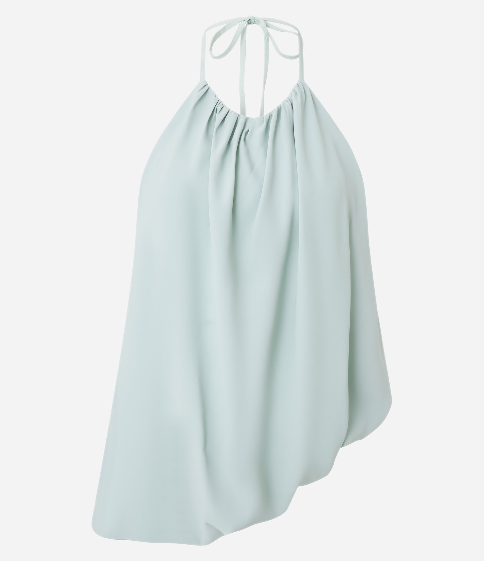 Blusa Halter em Crepe com Barra Assimétrica Verde Claro 5