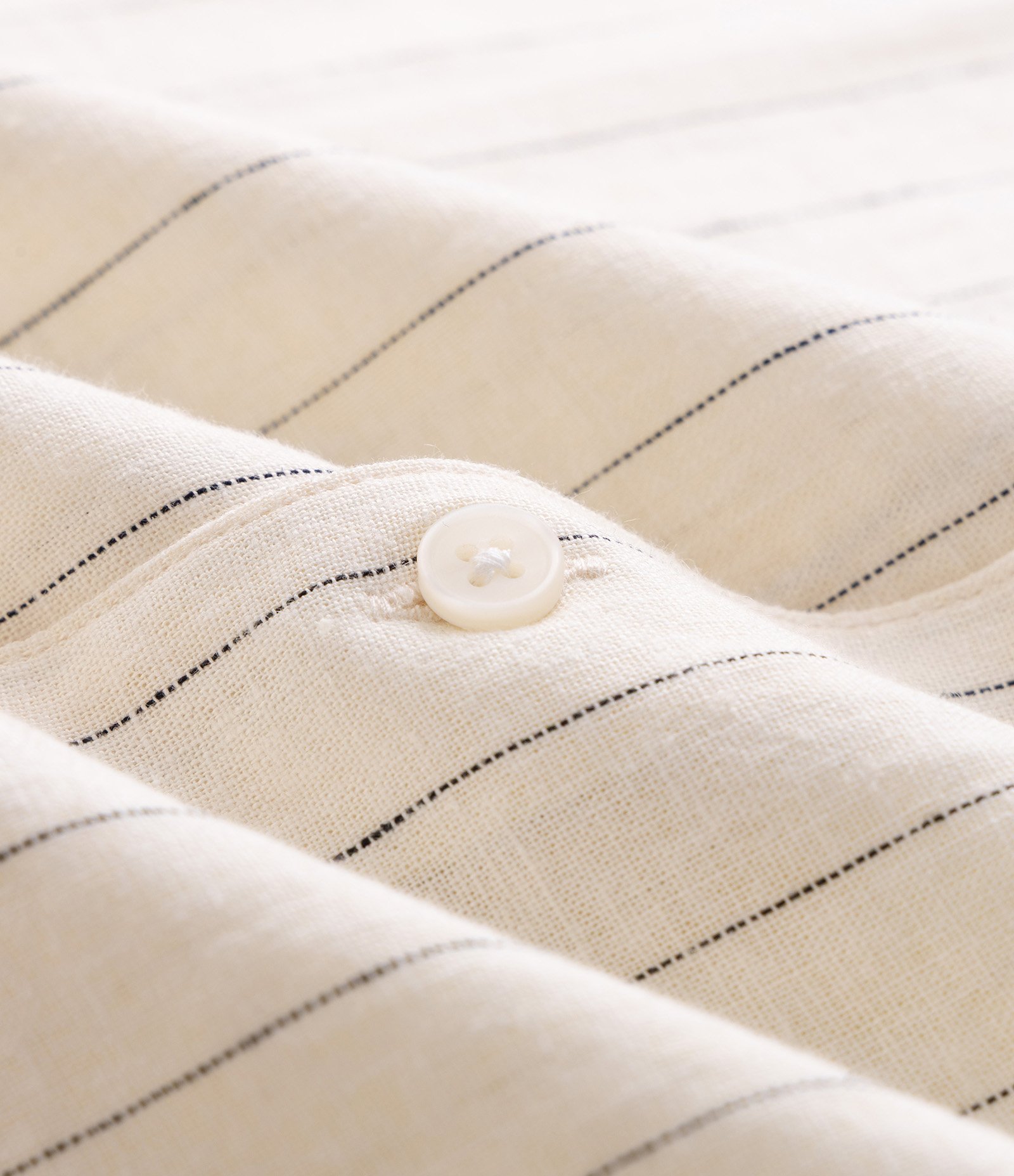 Camisa Boxy em Viscolinho Listrada com Bordado Off White 7