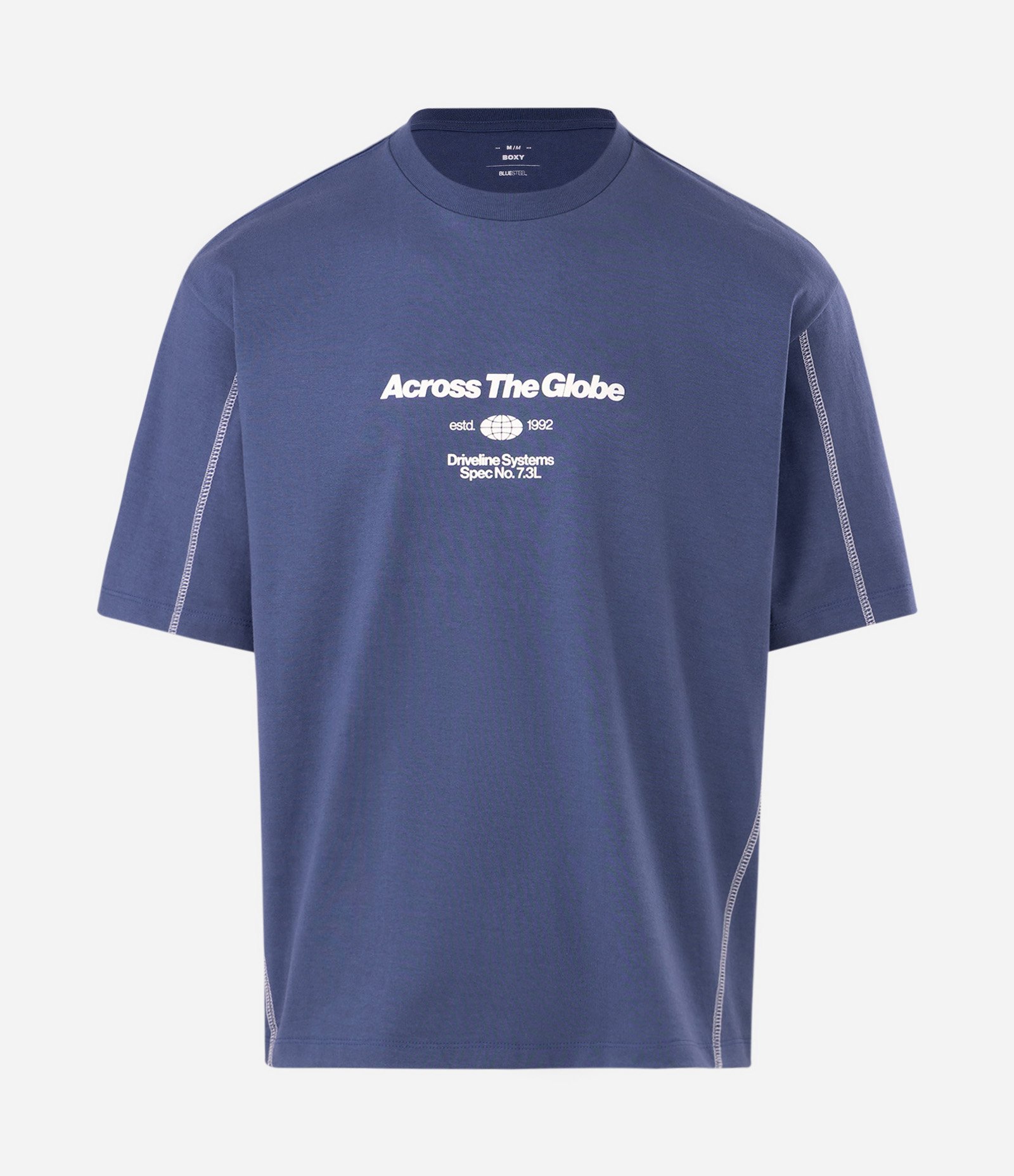 Camiseta Boxy Across the Globe Azul 4