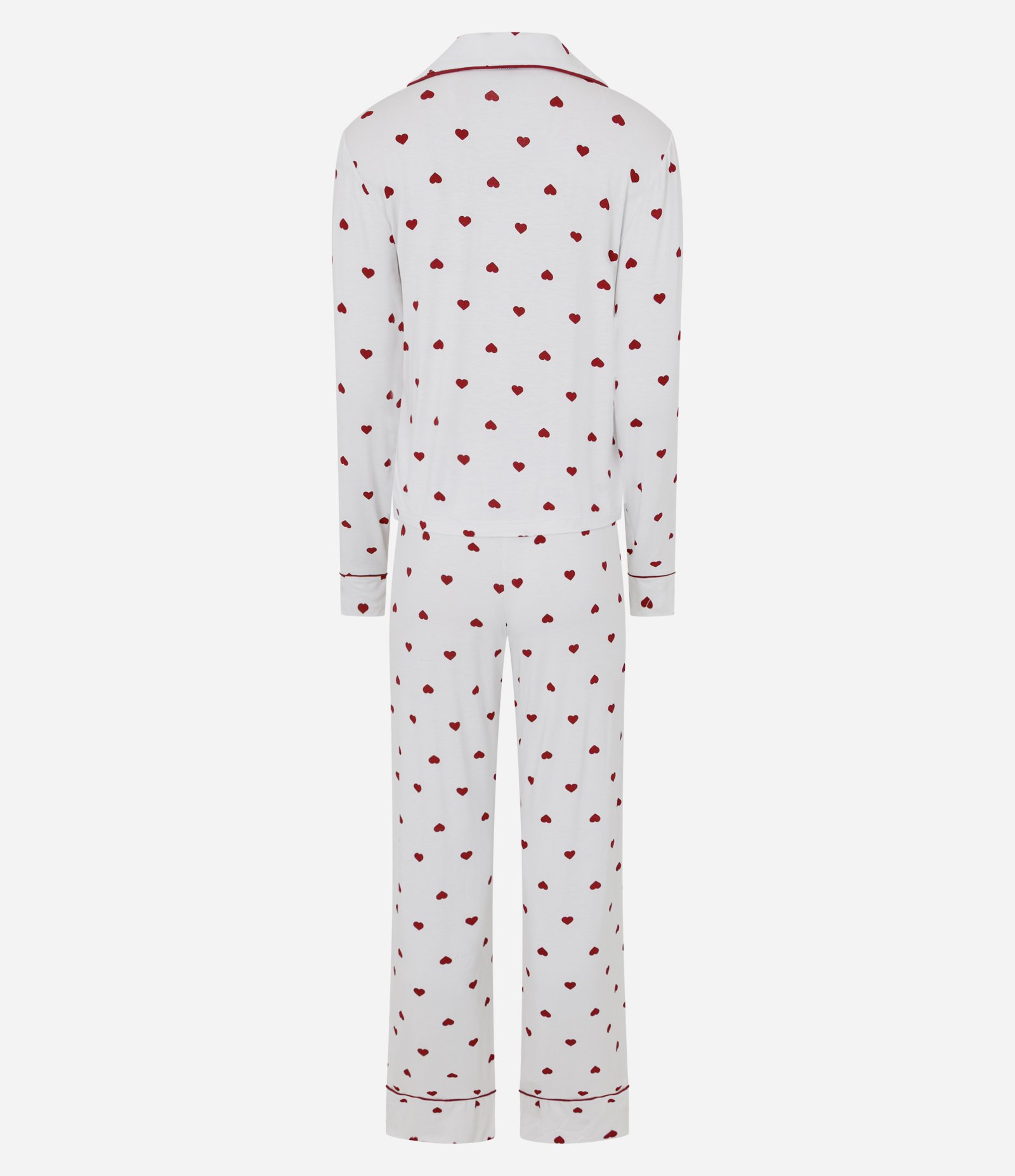 Pijama Longo Americano Poá Namorados Branco 7