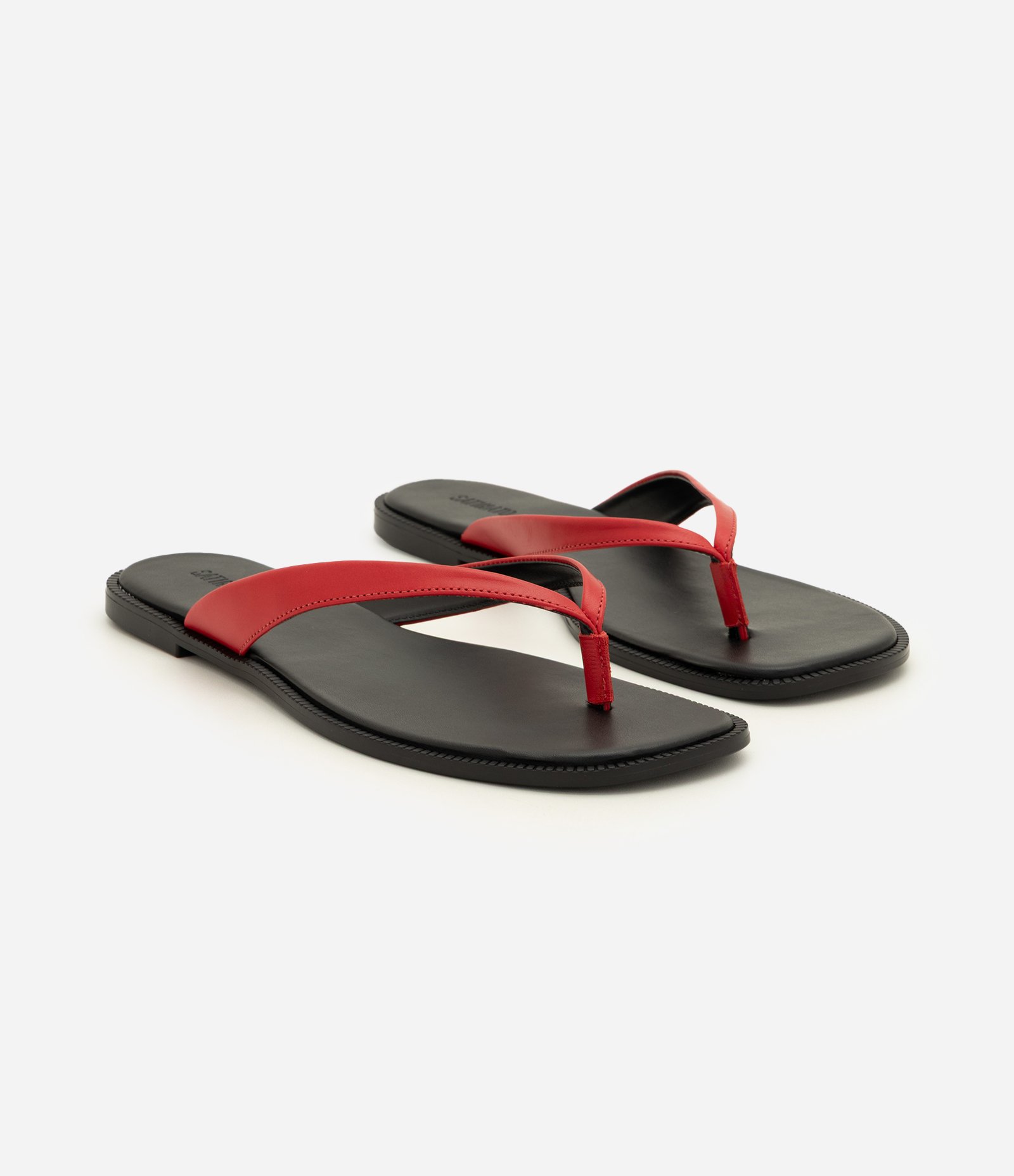 Rasteira Mule de Dedo em Couro Vermelho 2