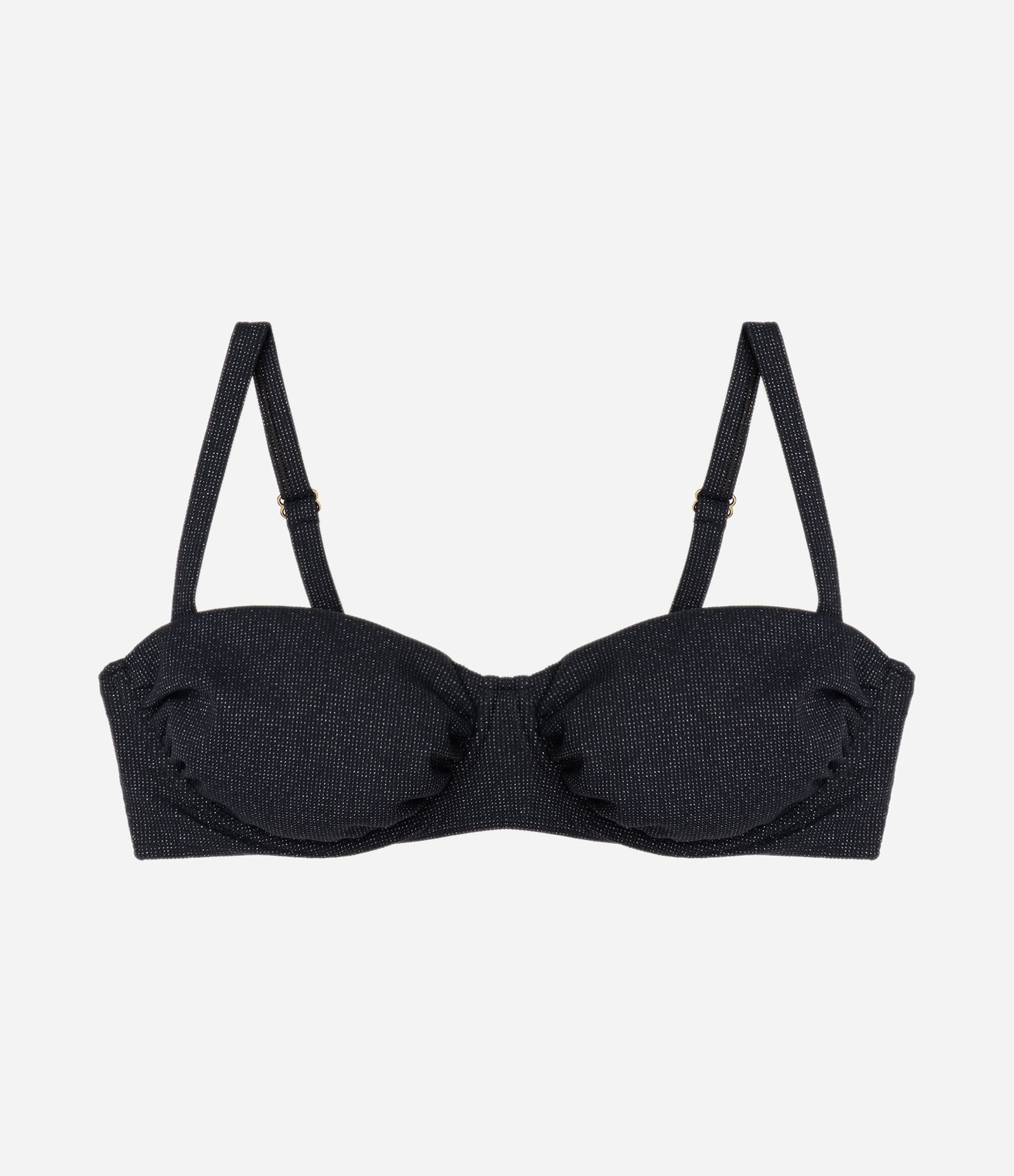 Biquíni Top Meia Taça em Poliamida com Franzido Curve & Plus Size Preto 1