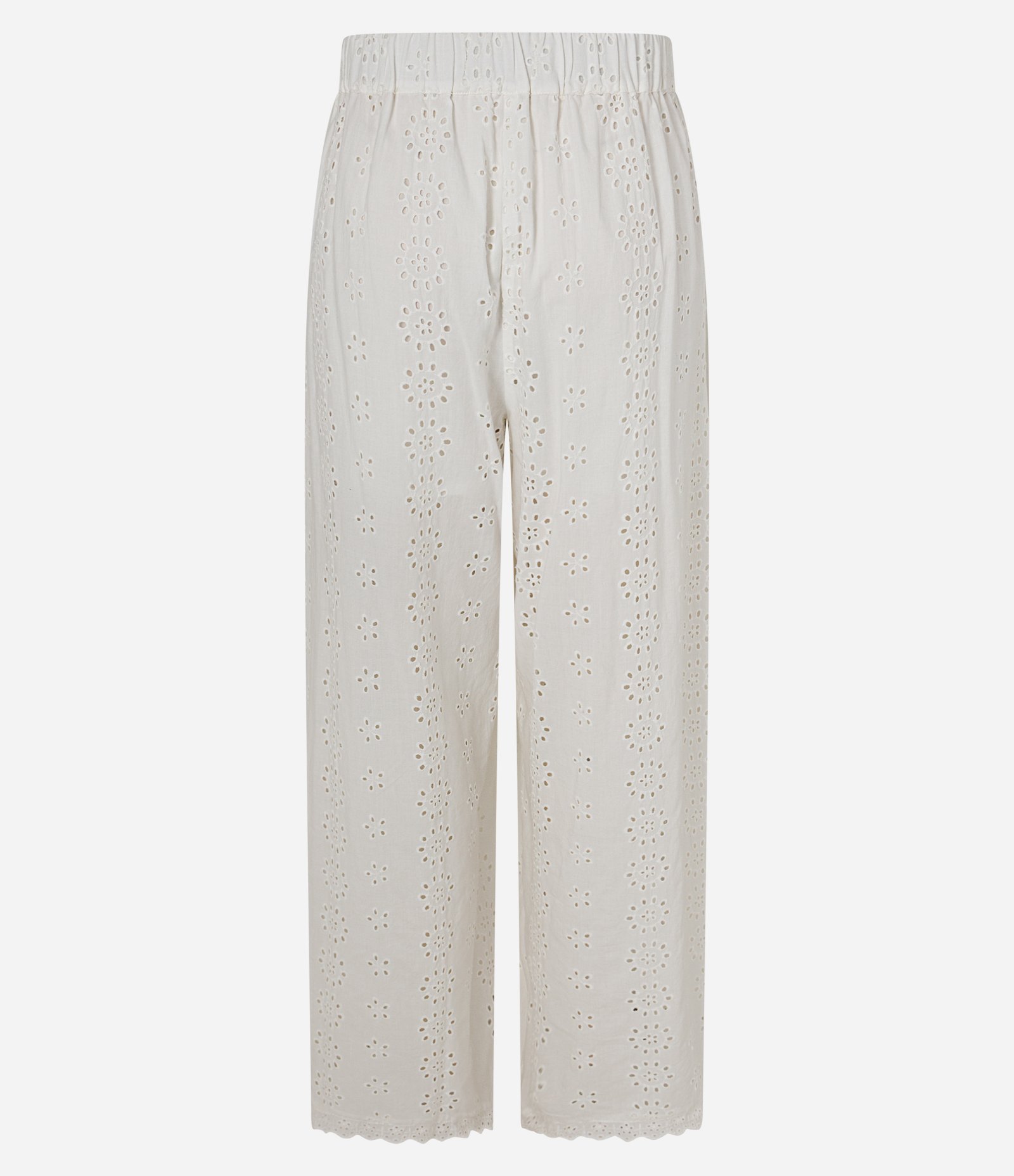 Calça Pantalona em Laise com Bordados Branco 2