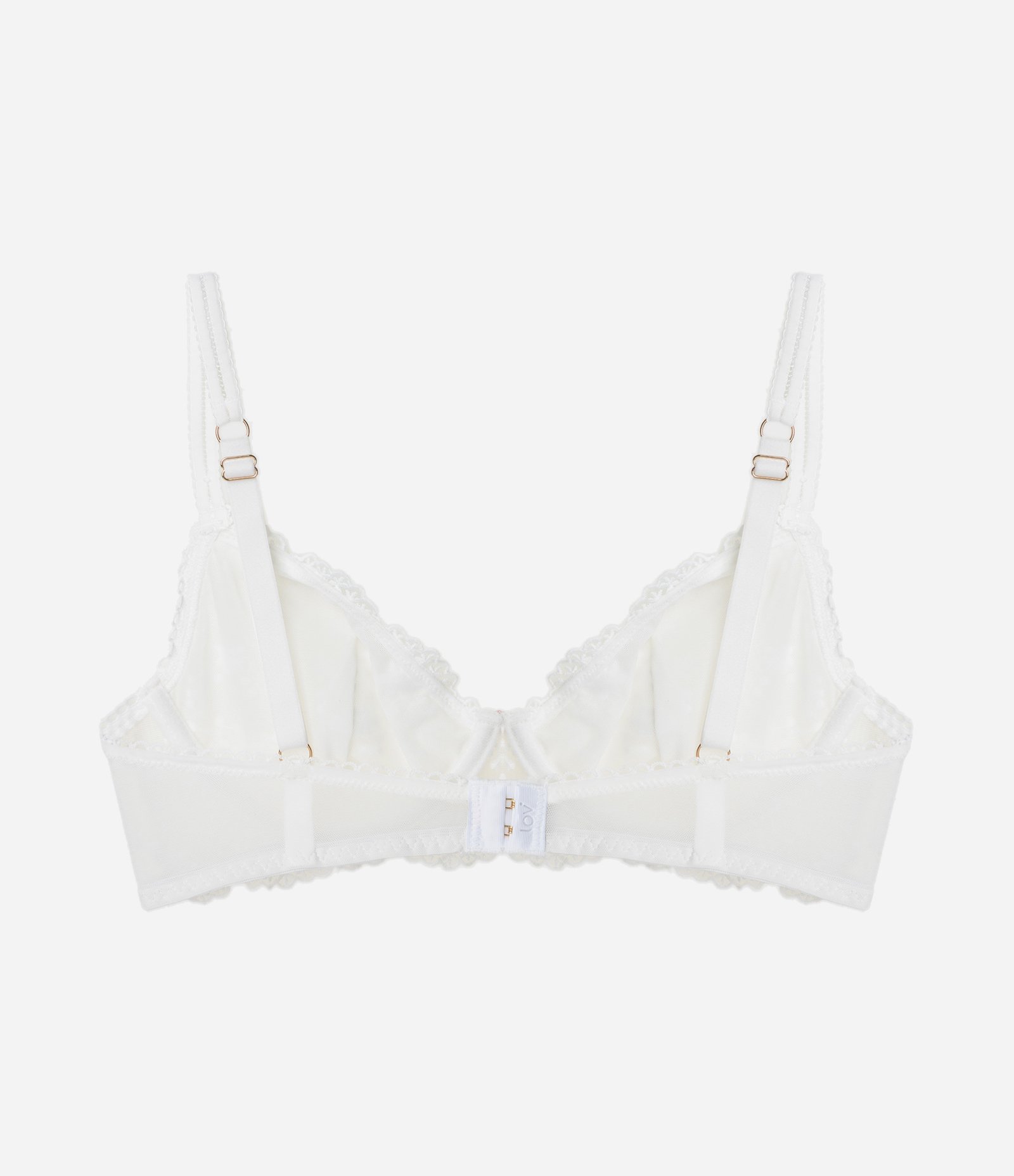 Sutiã Meia Taça com Bordado Floral Branco 6