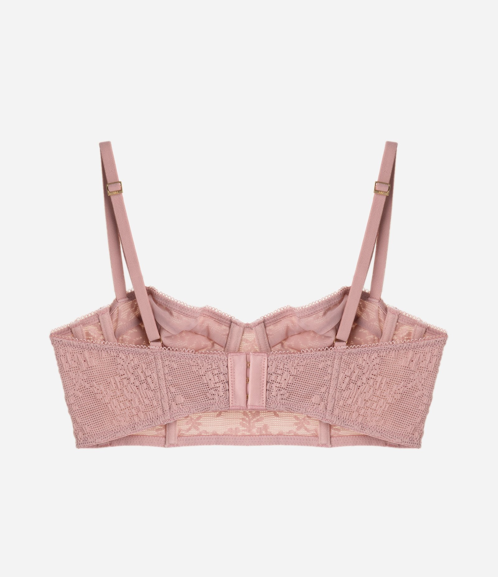 Sutiã Alongado Sem Bojo em Laise Floral Rosa 6