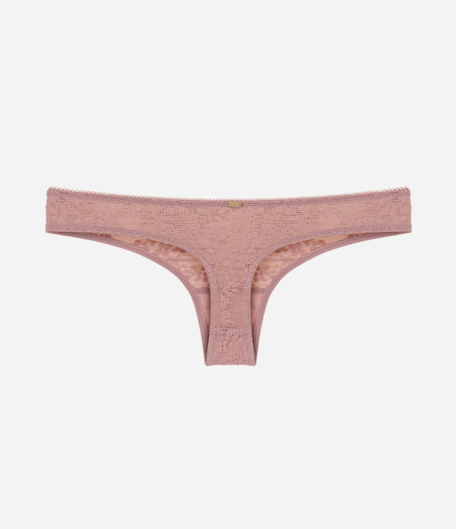 Calcinha Biquíni Fio em Laise com Bordado Floral Rosa 6