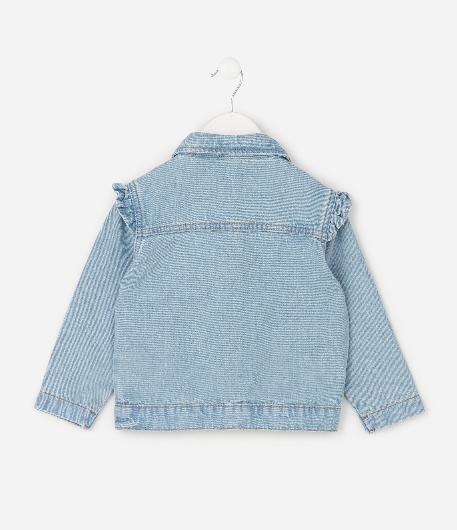Jaqueta Infantil em Jeans com Bordado de Coração – Tam 1 a 6 Anos Azul Claro 3