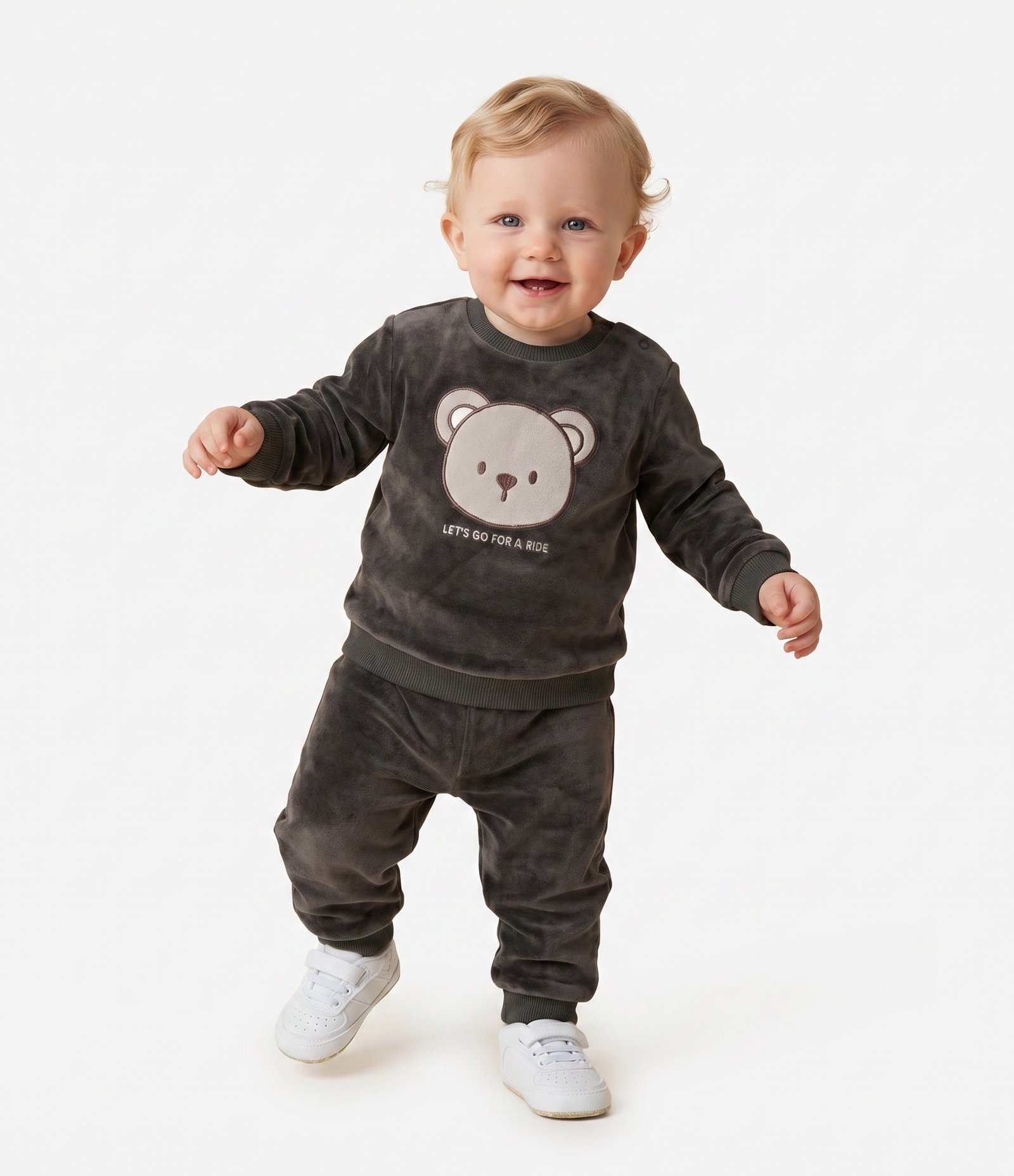 Conjunto Bebê com Bordado Urso – Tam 0 a 18 Meses Verde Escuro 1