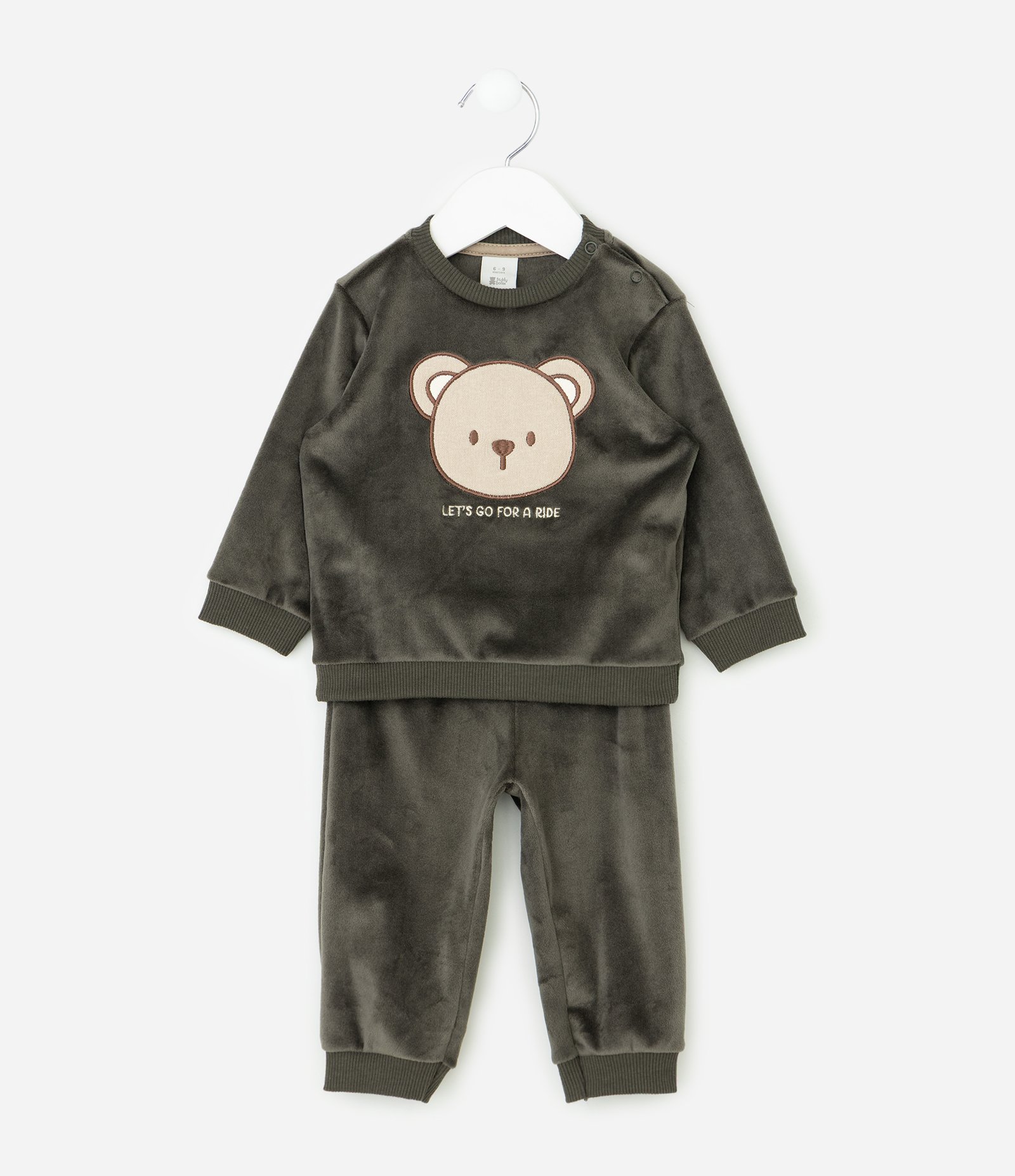 Conjunto Bebê com Bordado Urso – Tam 0 a 18 Meses Verde Escuro 2