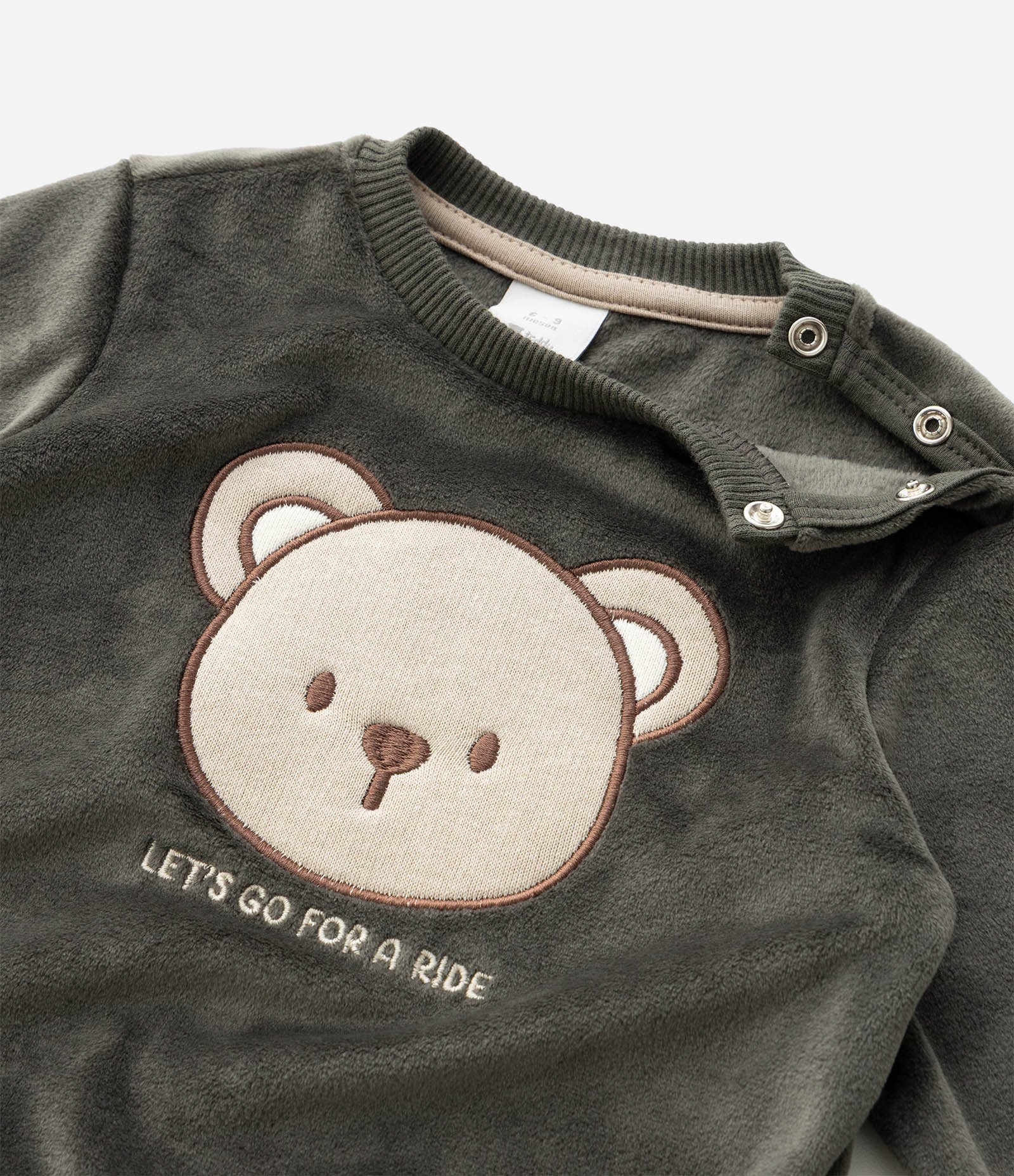 Conjunto Bebê com Bordado Urso – Tam 0 a 18 Meses Verde Escuro 5