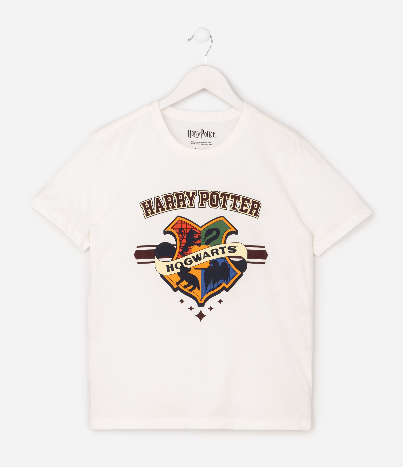 Camiseta Infantil com Estampa Brasões de Hogwarts – Tam 5 a 14 Anos Branco 2