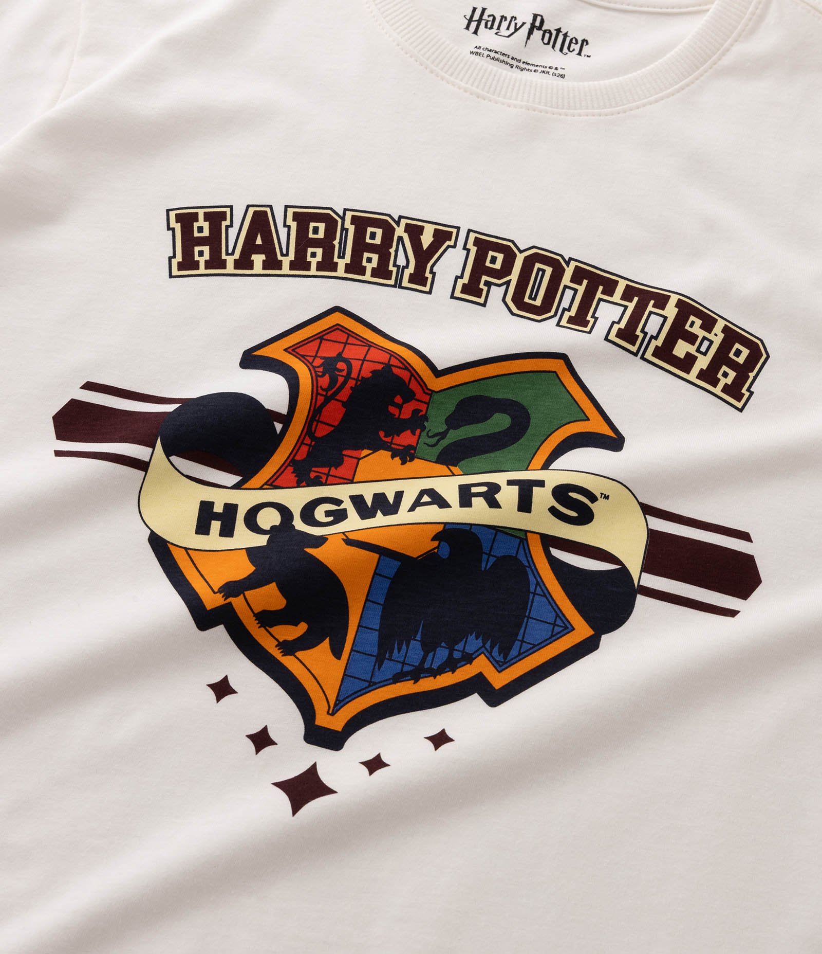 Camiseta Infantil com Estampa Brasões de Hogwarts – Tam 5 a 14 Anos Branco 5