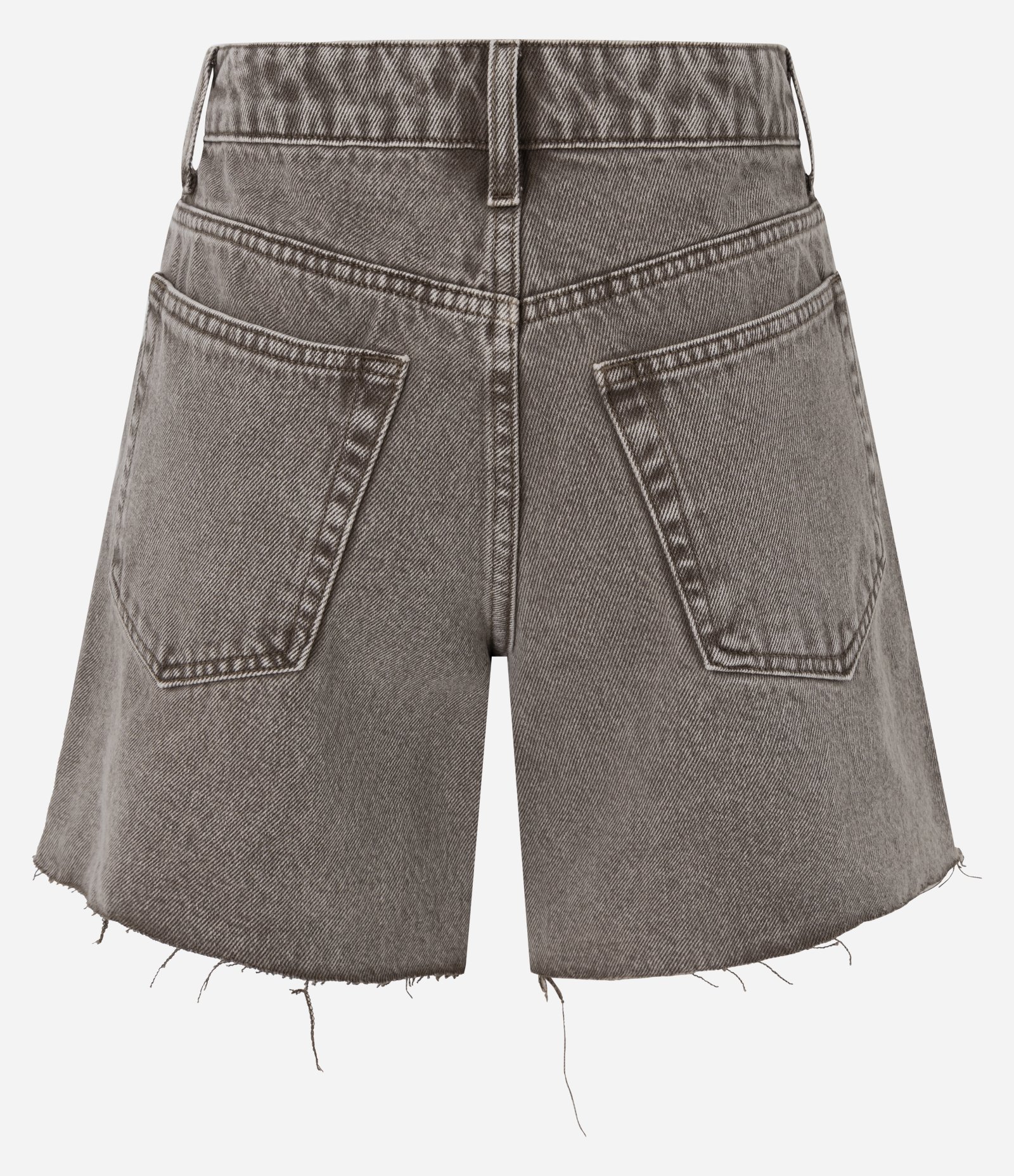 Short Jeans Em Sarja Cintura Média Midi Básico Cinza 2