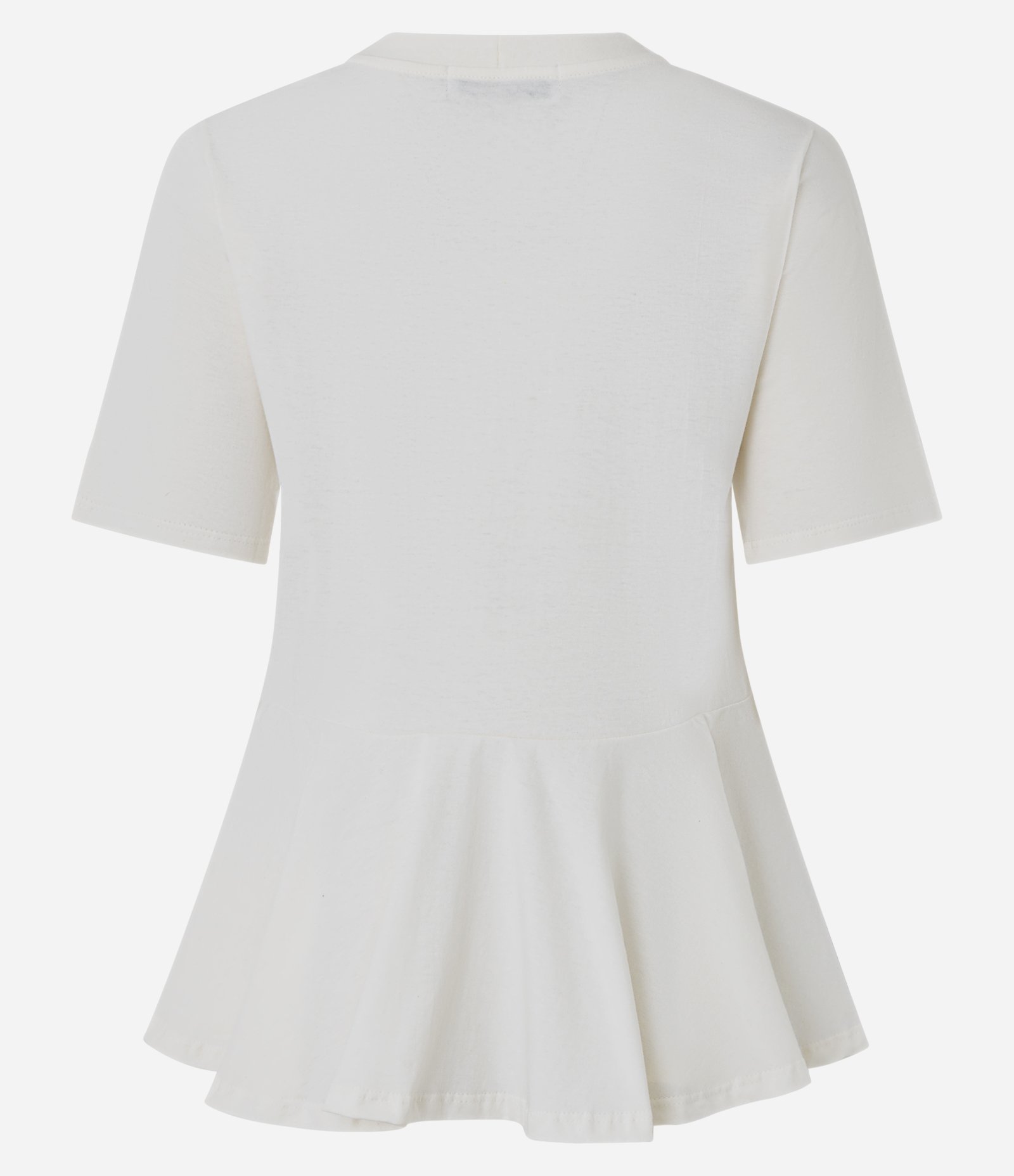 Blusa Manga Curta em Algodão com Barra Peplum Branco 6