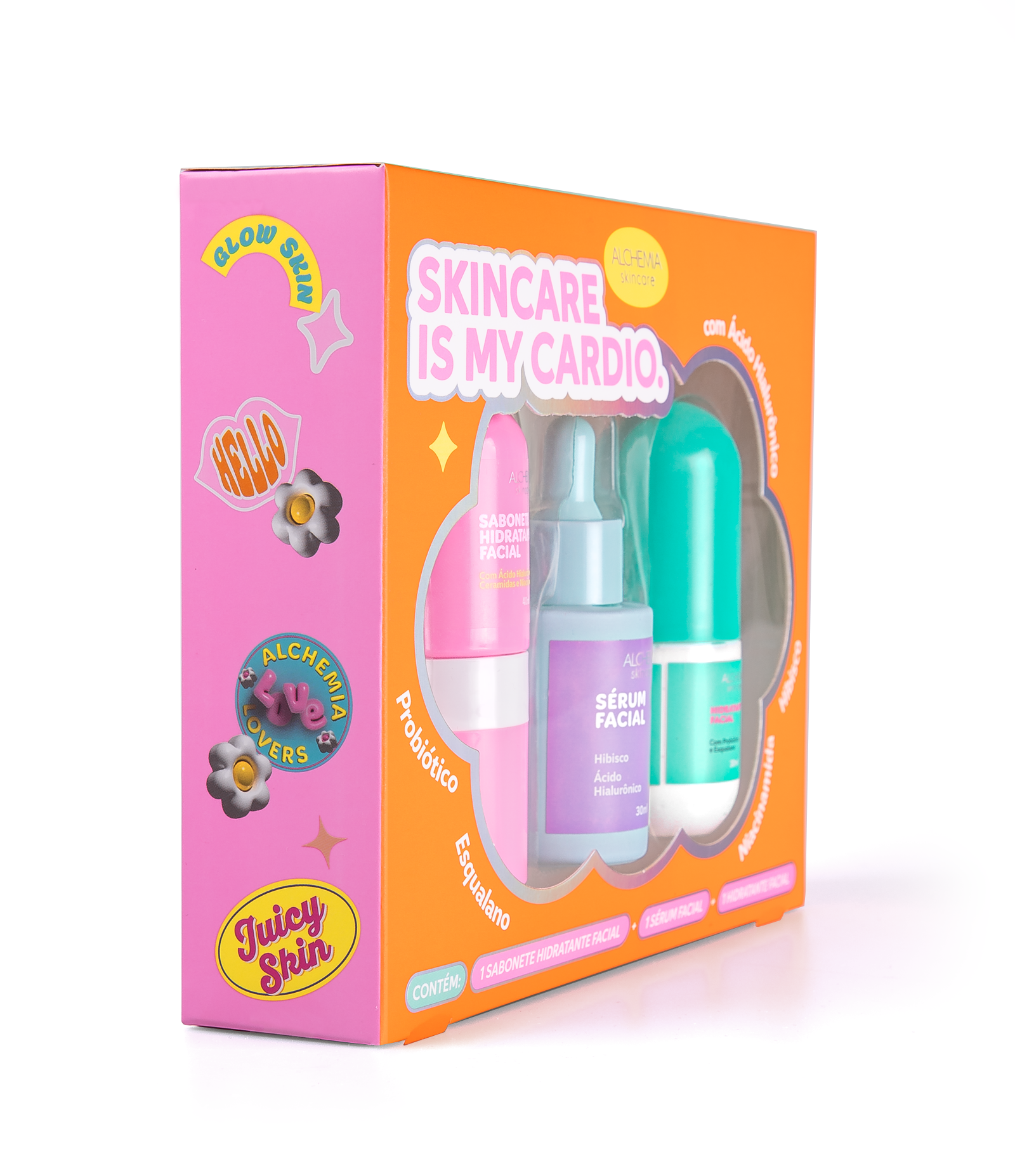 Kit Skincare Is My Cardio com Sabonete Hidratante Facial 40ml + Serum Facial 30ml +Hidratante Facial 30ml Alchemia KIT 2