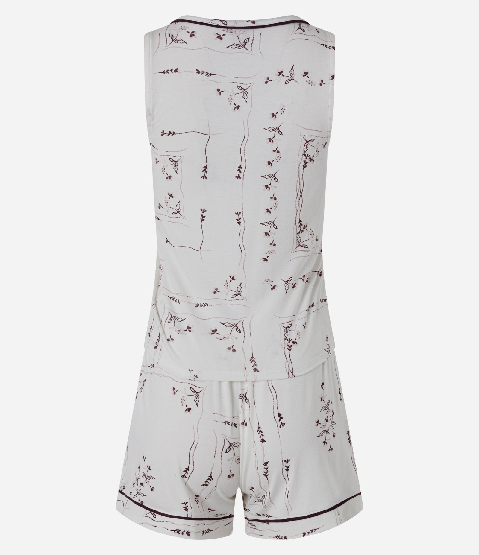Pijama Curto em Viscolycra com Estampa Floral Branco 6