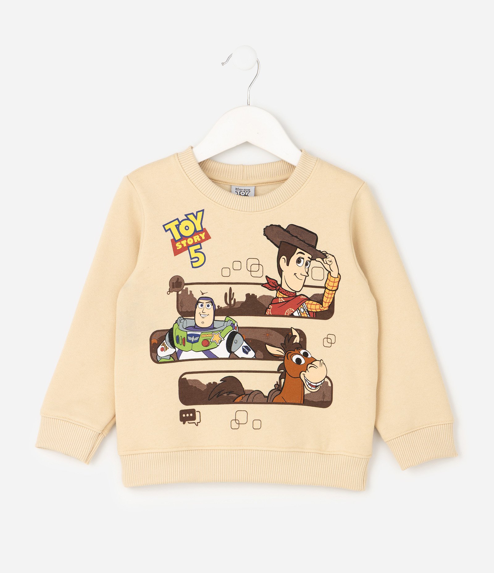 Casaco Infantil Toy Story com Estampa Woody & Buzz – Tam 5 a 5 Anos Bege Claro 2
