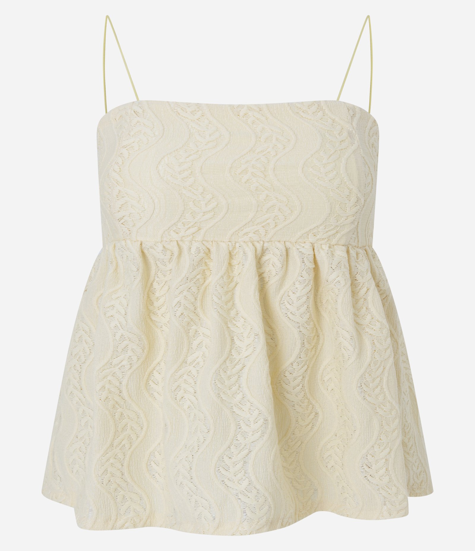 Blusa Bata Texturizada com Alças Finas Amarelo 5
