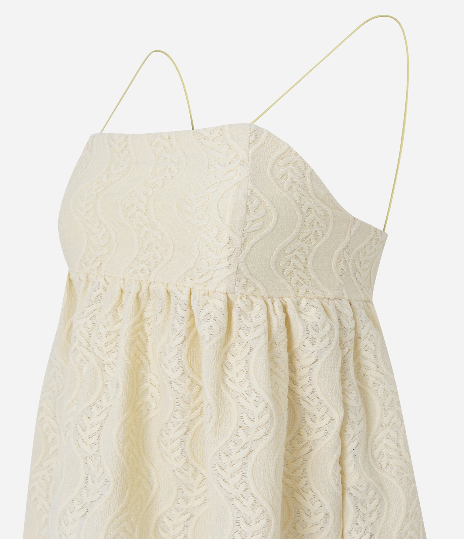 Blusa Bata Texturizada com Alças Finas Amarelo 6