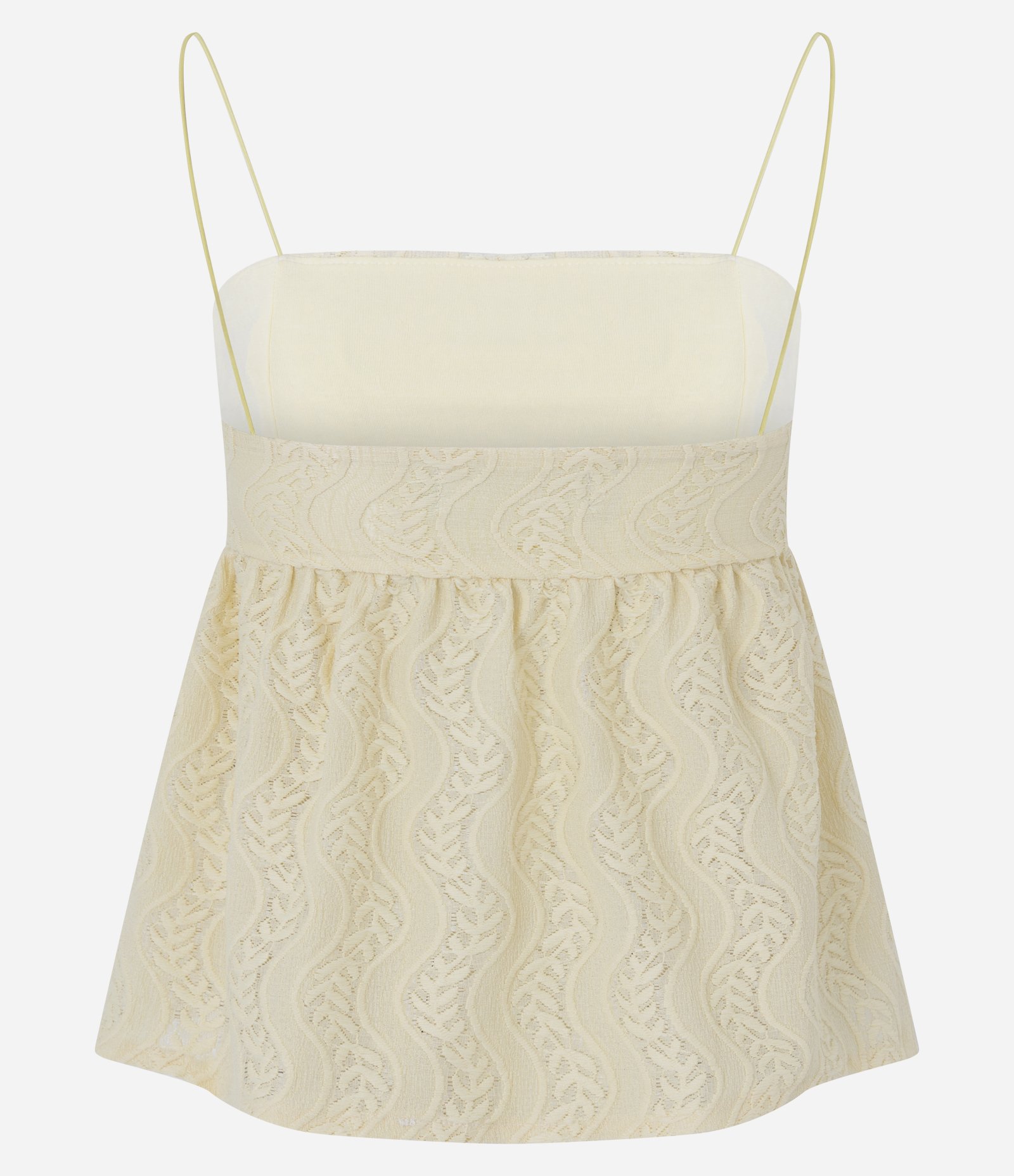 Blusa Bata Texturizada com Alças Finas Amarelo 7