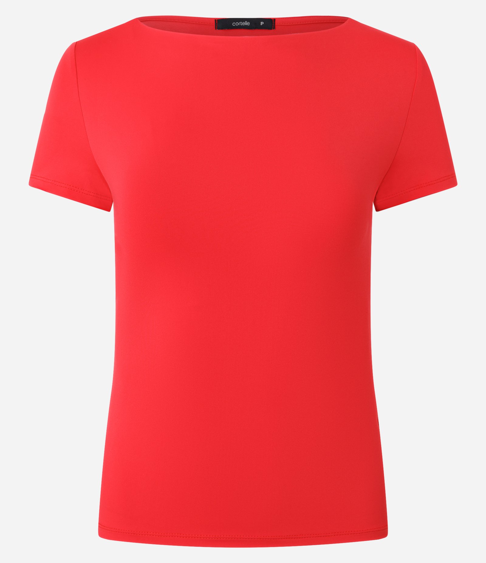 Blusa Regular em Poliamida com Gola Canoa Vermelho 1